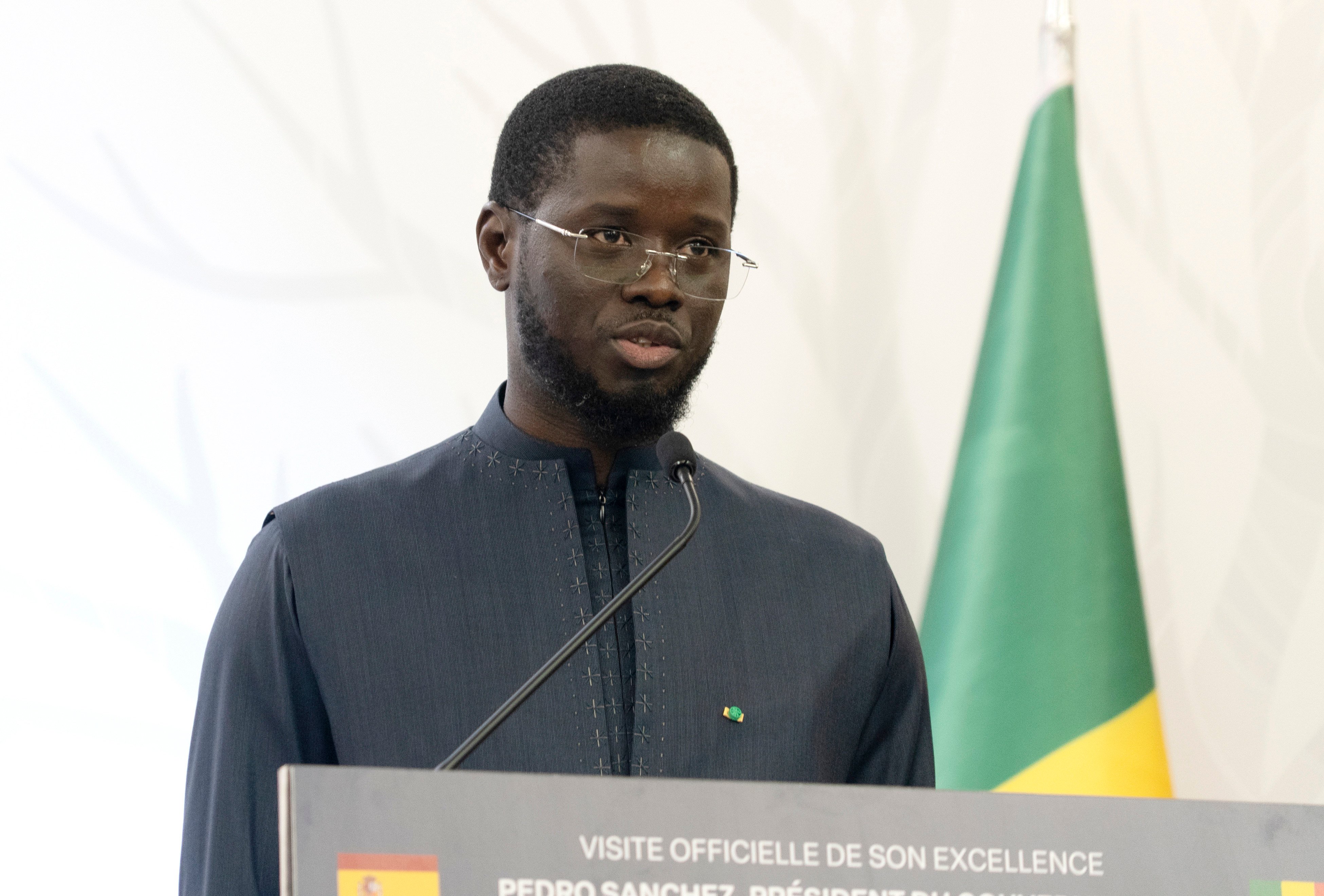 Senegal’s President Bassirou Diomaye Faye attends a press conference in Dakar, Senegal, on August 29. Photo: AP