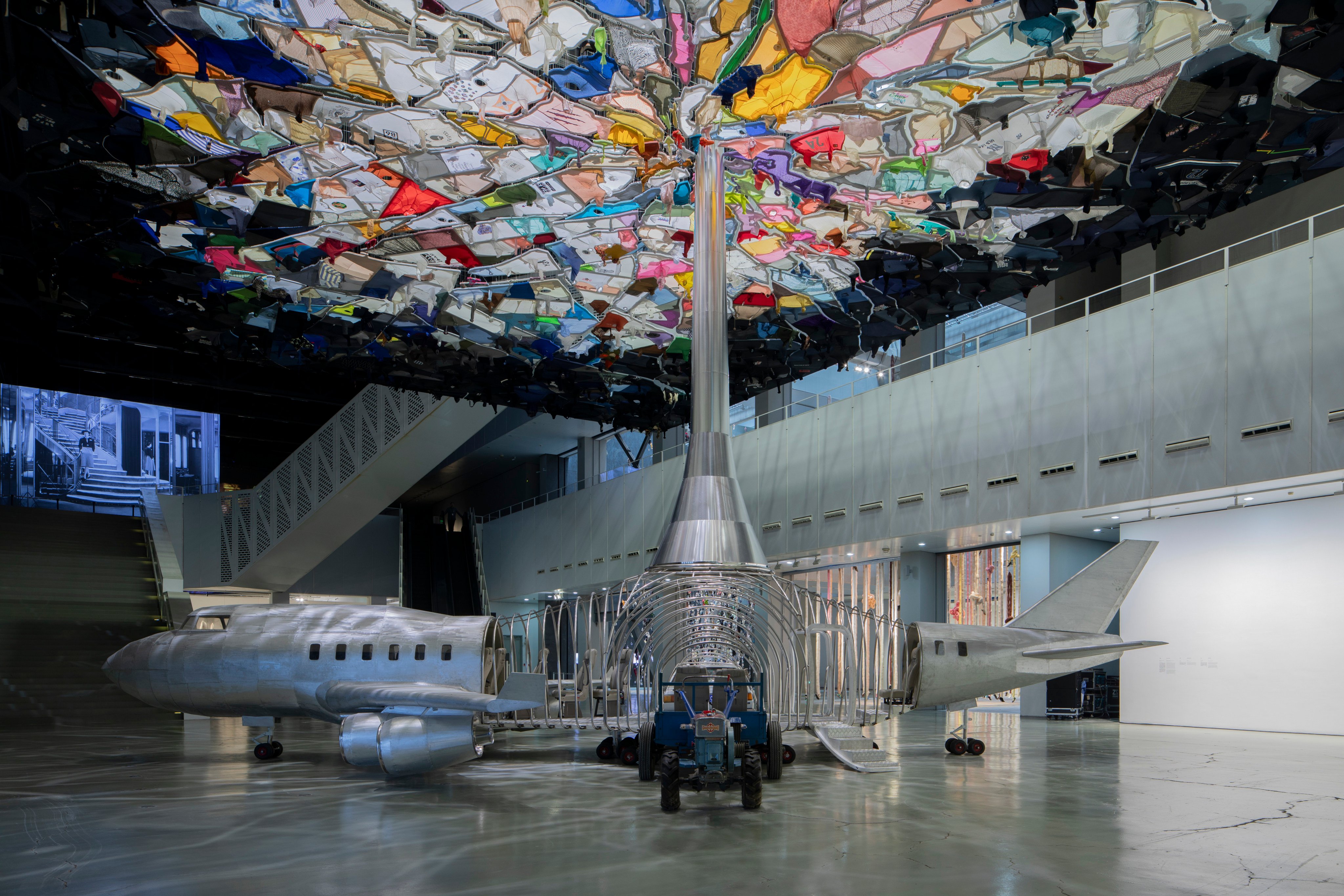 Detail from Piercing the Sky by Yin Xiuzhen at the artist’s solo exhibition at Power Station of Art, Shanghai. Photo: courtesy of Beijing Commune