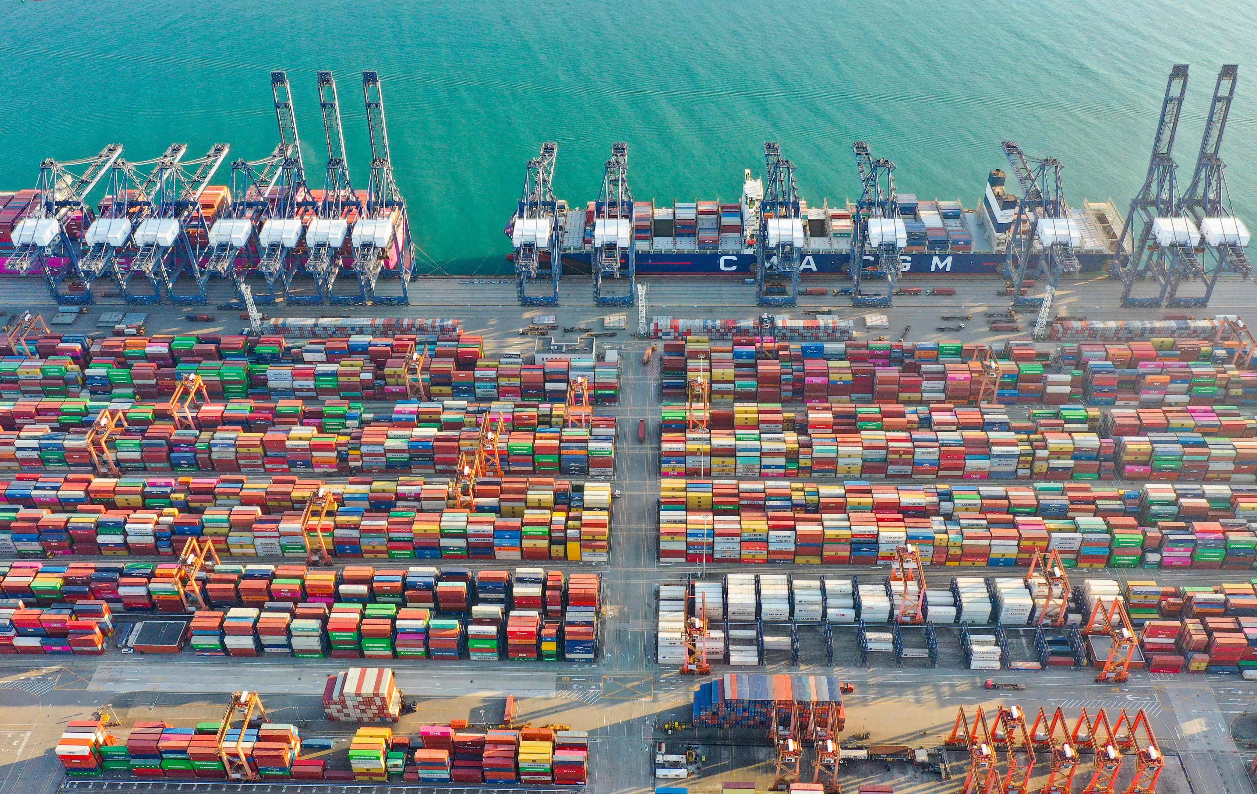 Cranes and shipping containers at Yantian Port in Shenzhen. Photo: AFP