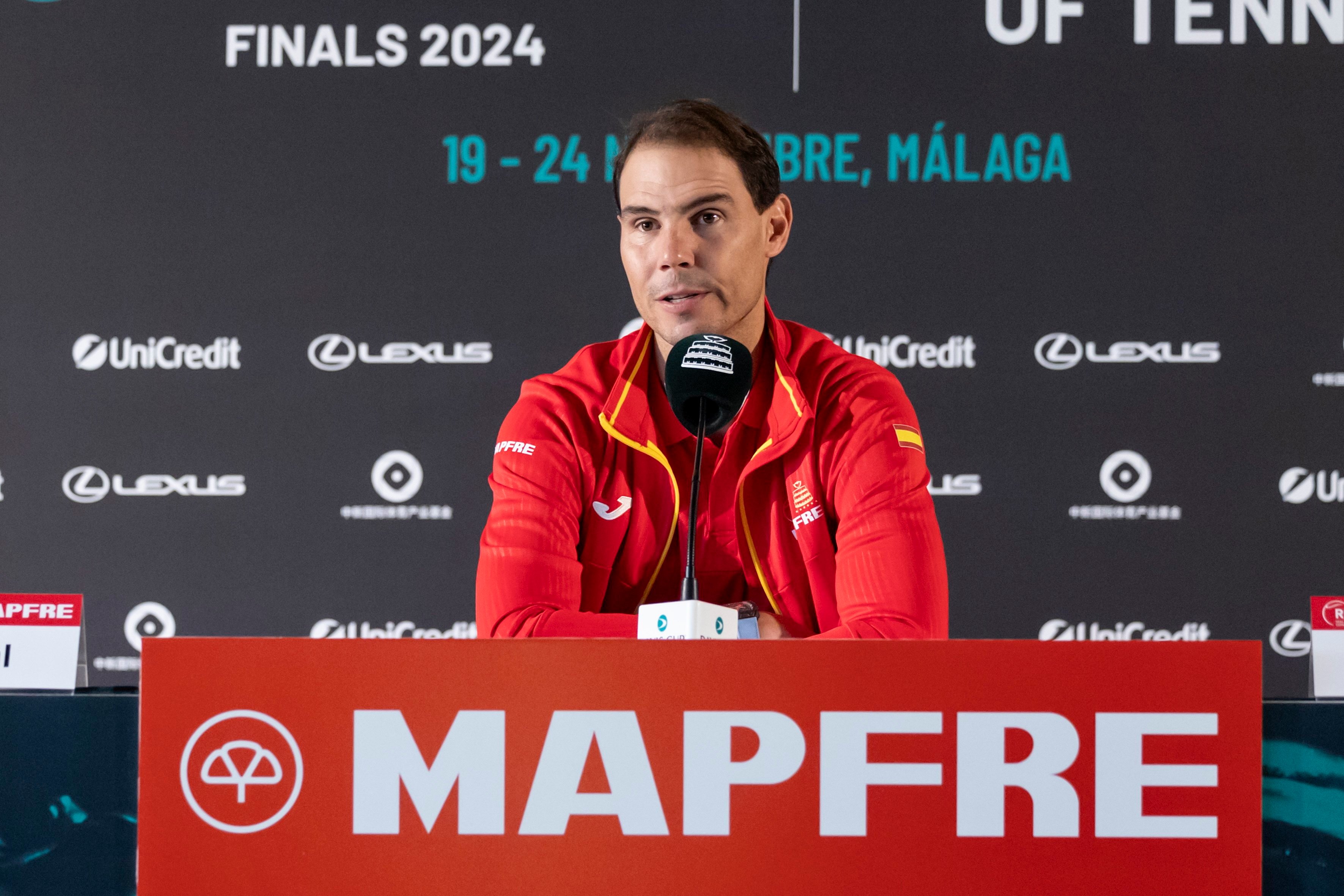 Rafael Nadal said at a press conference that he had not traveled to Malaga with the Spanish team “to retire”, but to try to help the team. Photo: EPA-EFE