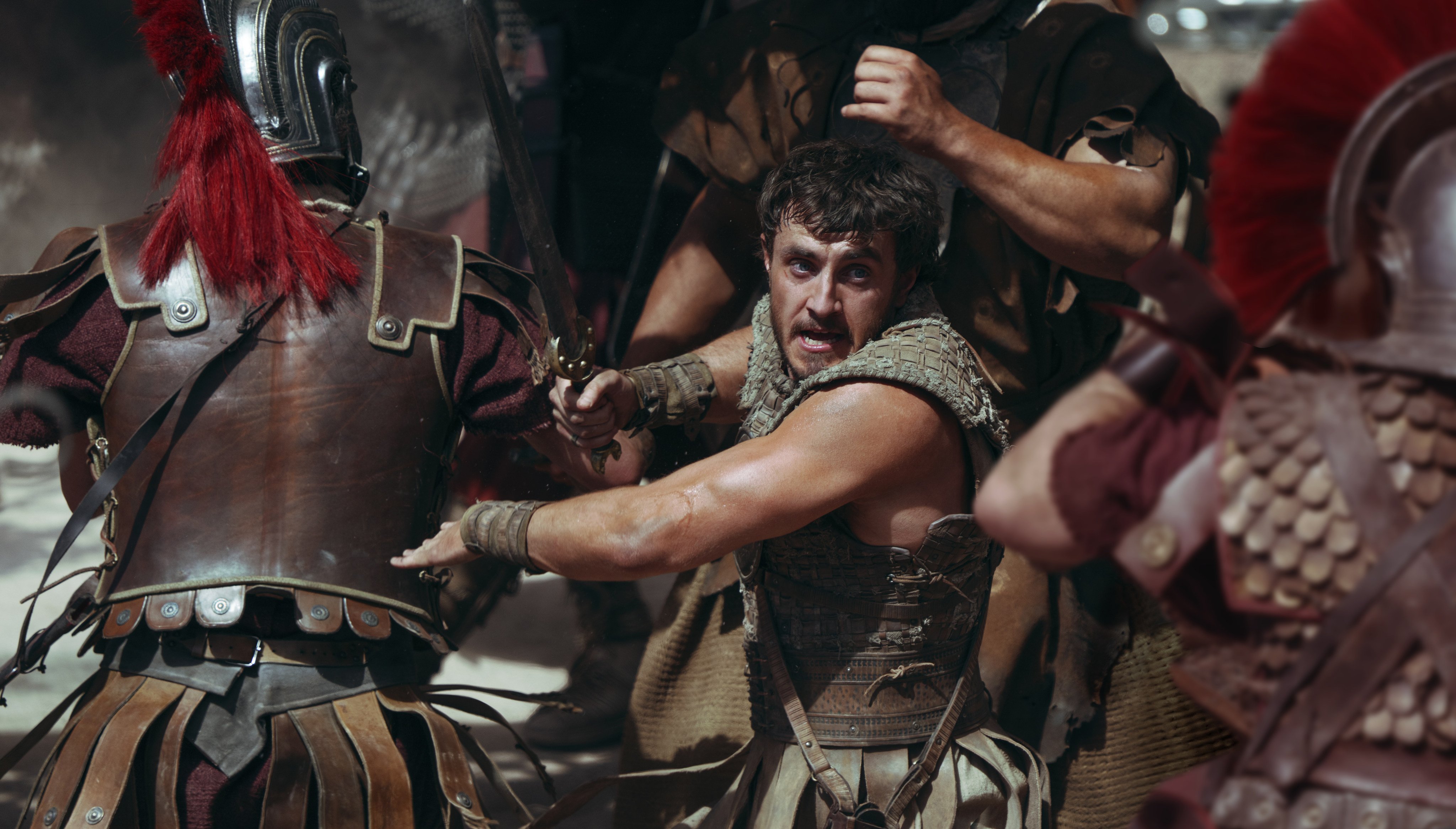 Paul Mescal plays Lucius in Gladiator II. He has expressed excitement at the prospect of filming a Gladiator III, which director Ridley Scott confirmed is in the works. Photo: Paramount Pictures.