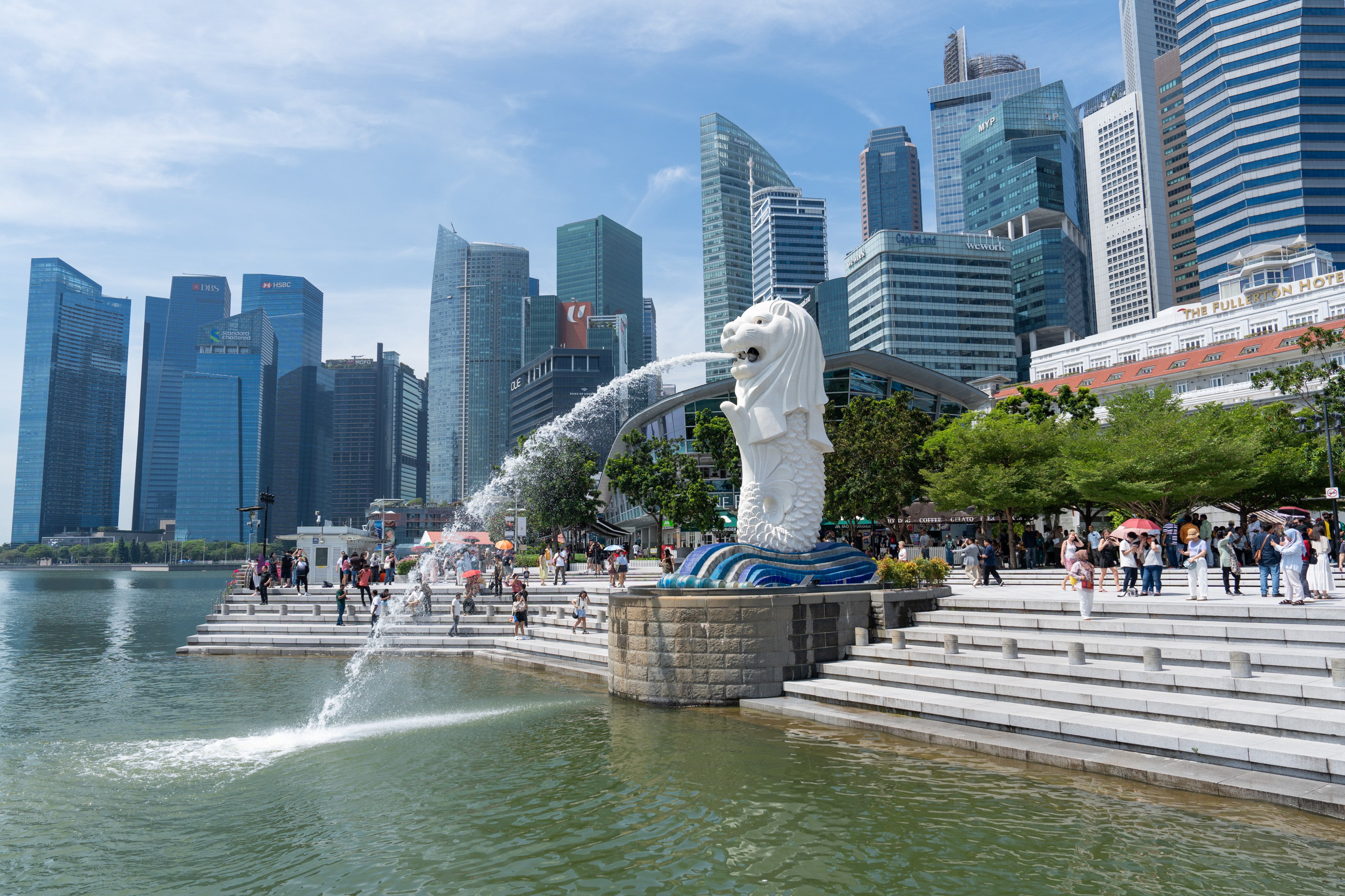 Merlion Park. The suspects who agreed to forfeit assets have been barred from returning to Singapore, police said. Photo: Harvey Kong