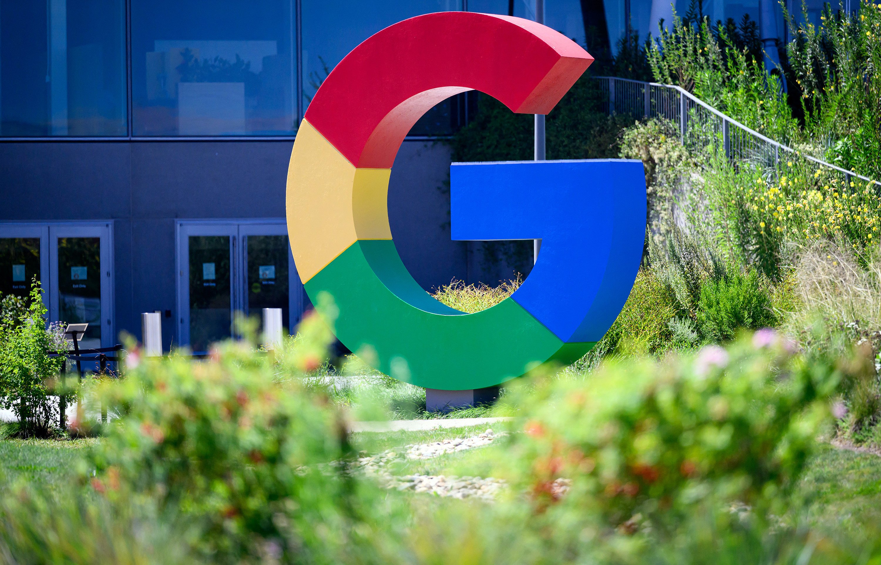 A large Google logo is seen at the company’s Bay View campus in Mountain View, California. Photo: AFP/Getty Images/TNS