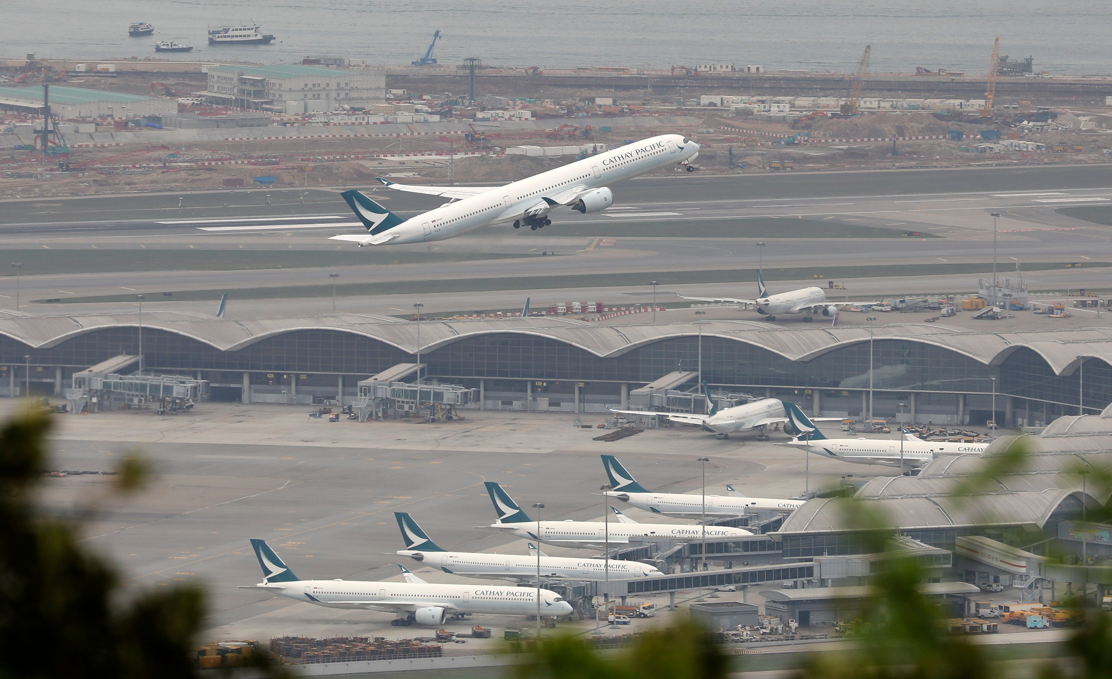 A Cathay Pacific Airways  plane takes off from Hong Kong International Airport in Chek Lap Kok. Photo: Yik Yeung-man