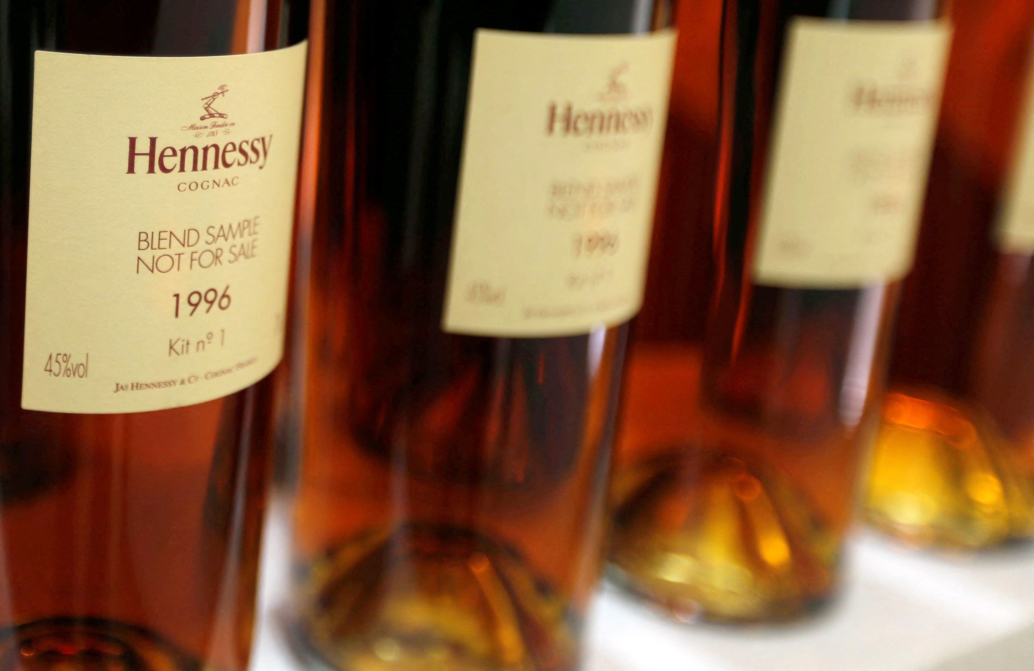 Bottles of Cognac are stored at the Hennessy factory in Cognac, southwestern France. Photo: Reuters