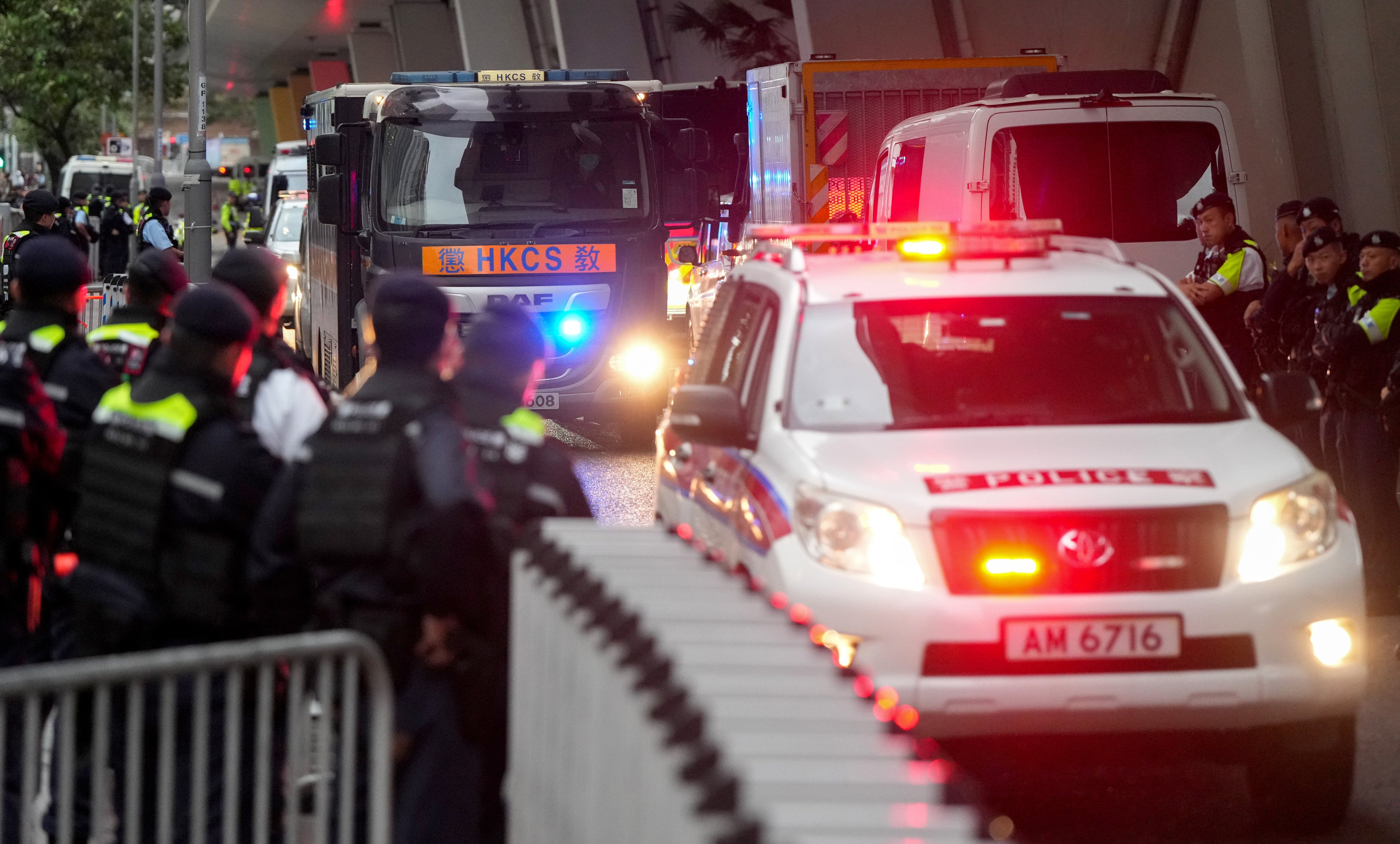 The defendants head back to jail in a prison vehicle.  Photo: Sam Tsang