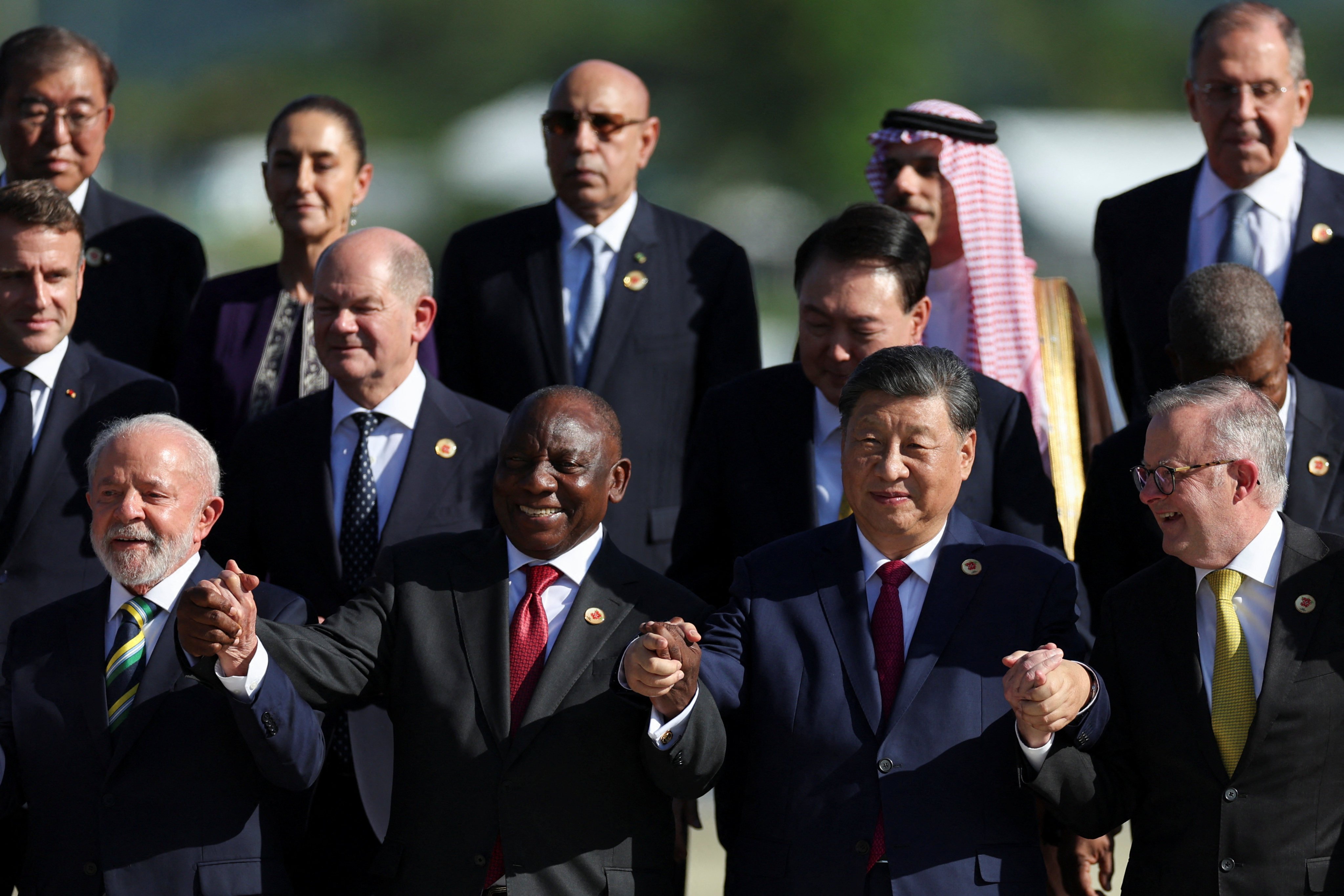 Chinese President Xi Jinping with other world leaders at the G20 summit in Rio de Janeiro, Brazil, on November 18. Photo: Reuters