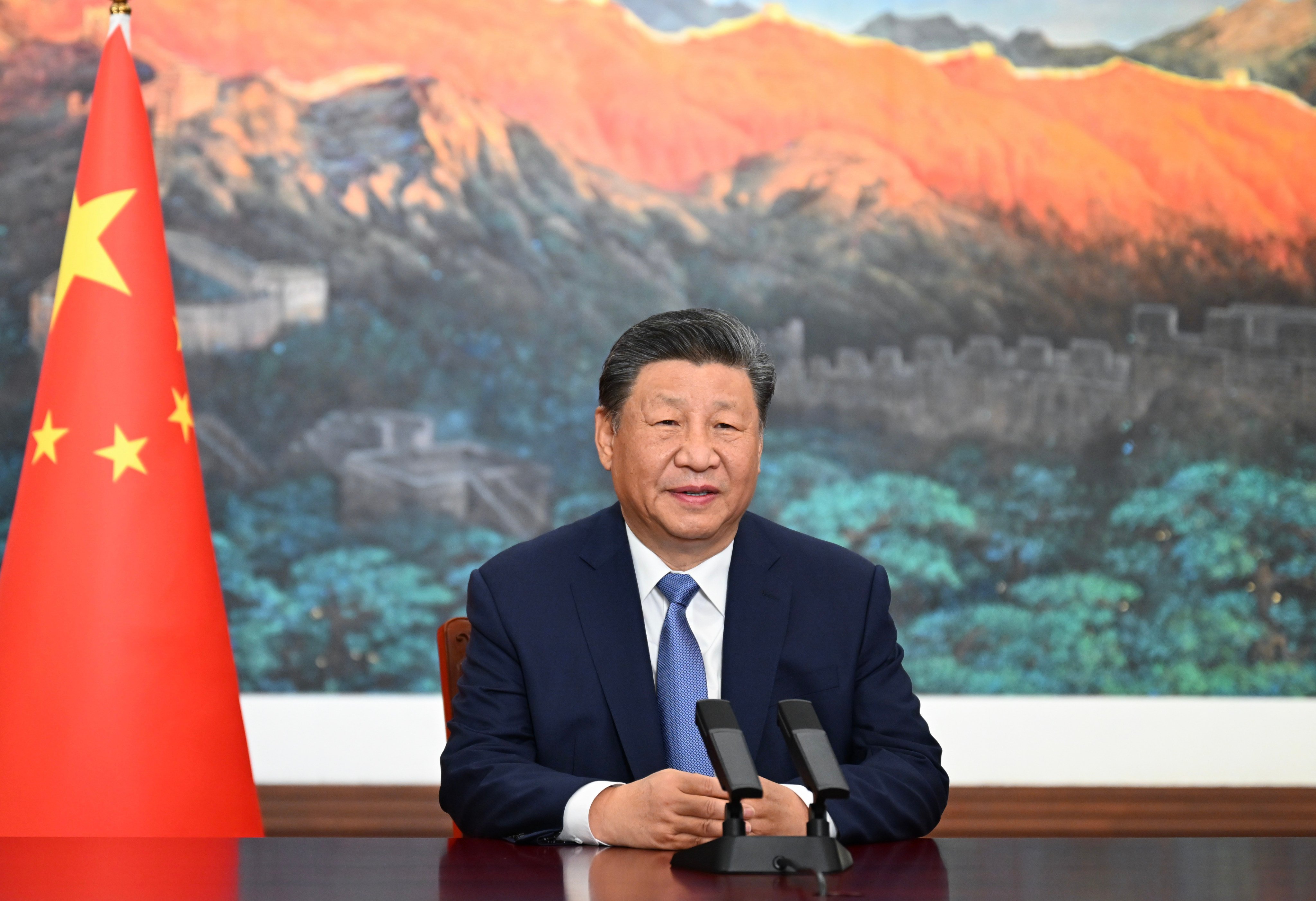 Chinese President Xi Jinping delivers remarks via video to the 2024 World Internet Conference, which opened in Wuzhen on November 20. Photo: Xinhua