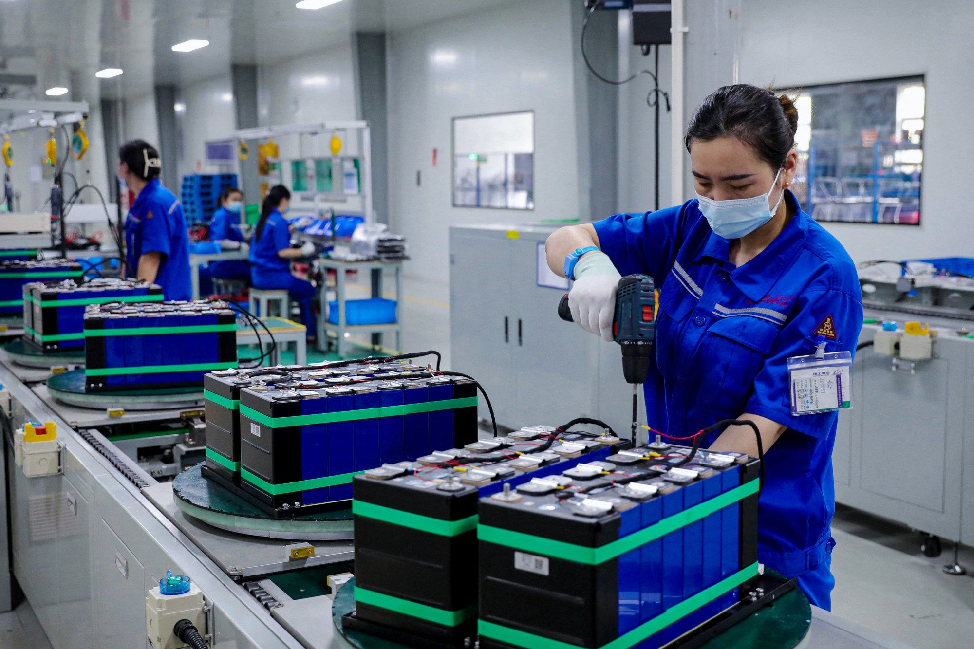 Chinese EV and battery manufacturers produce more than 60 per cent of the world’s EVs and 77 per cent of EV batteries. Photo: AFP