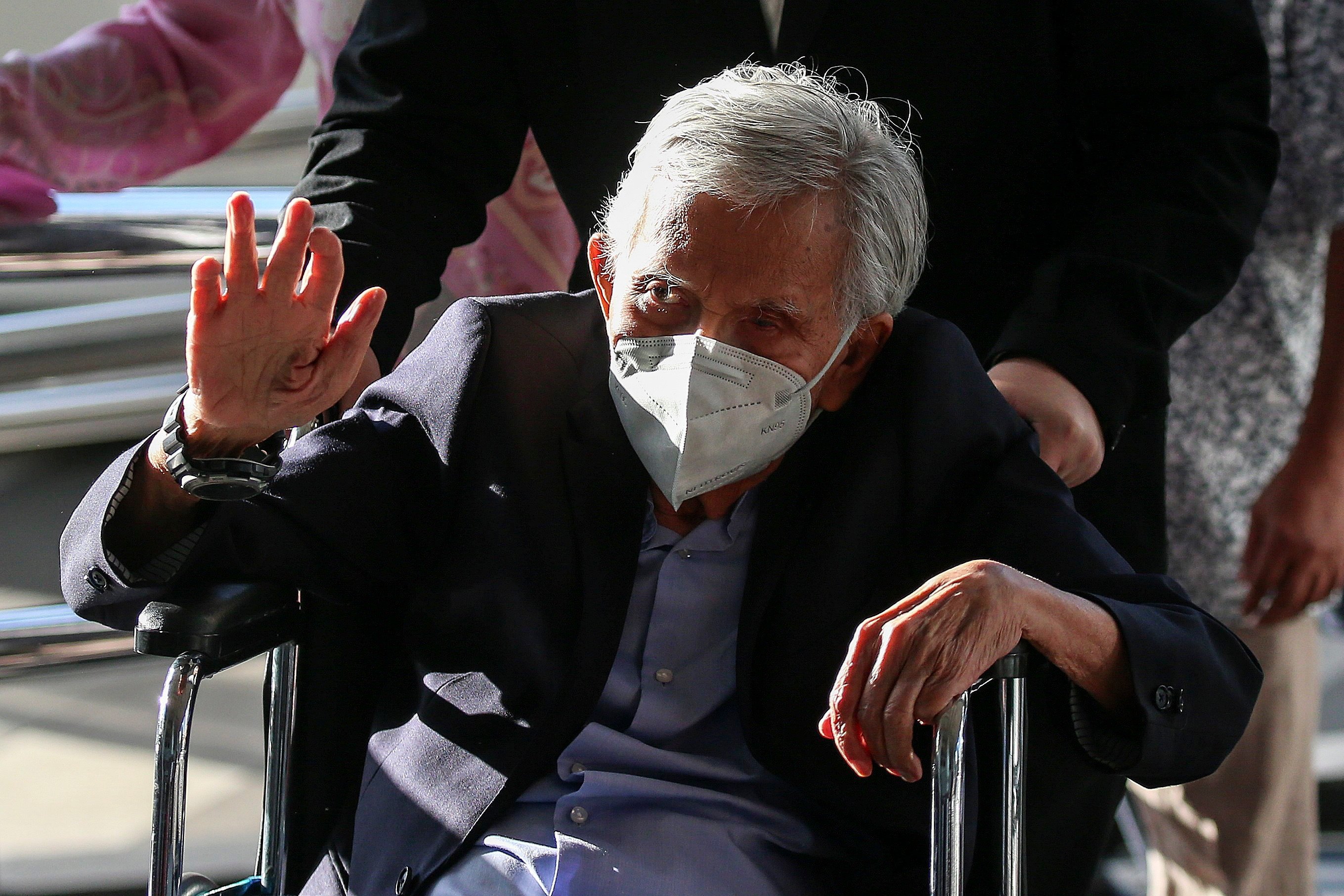 Former Finance Minister Daim Zainuddin arrives at Session Court in Kuala Lumpur before being charged with failing to declare assets on January 29, 2024. Photo:  EPA-EFE