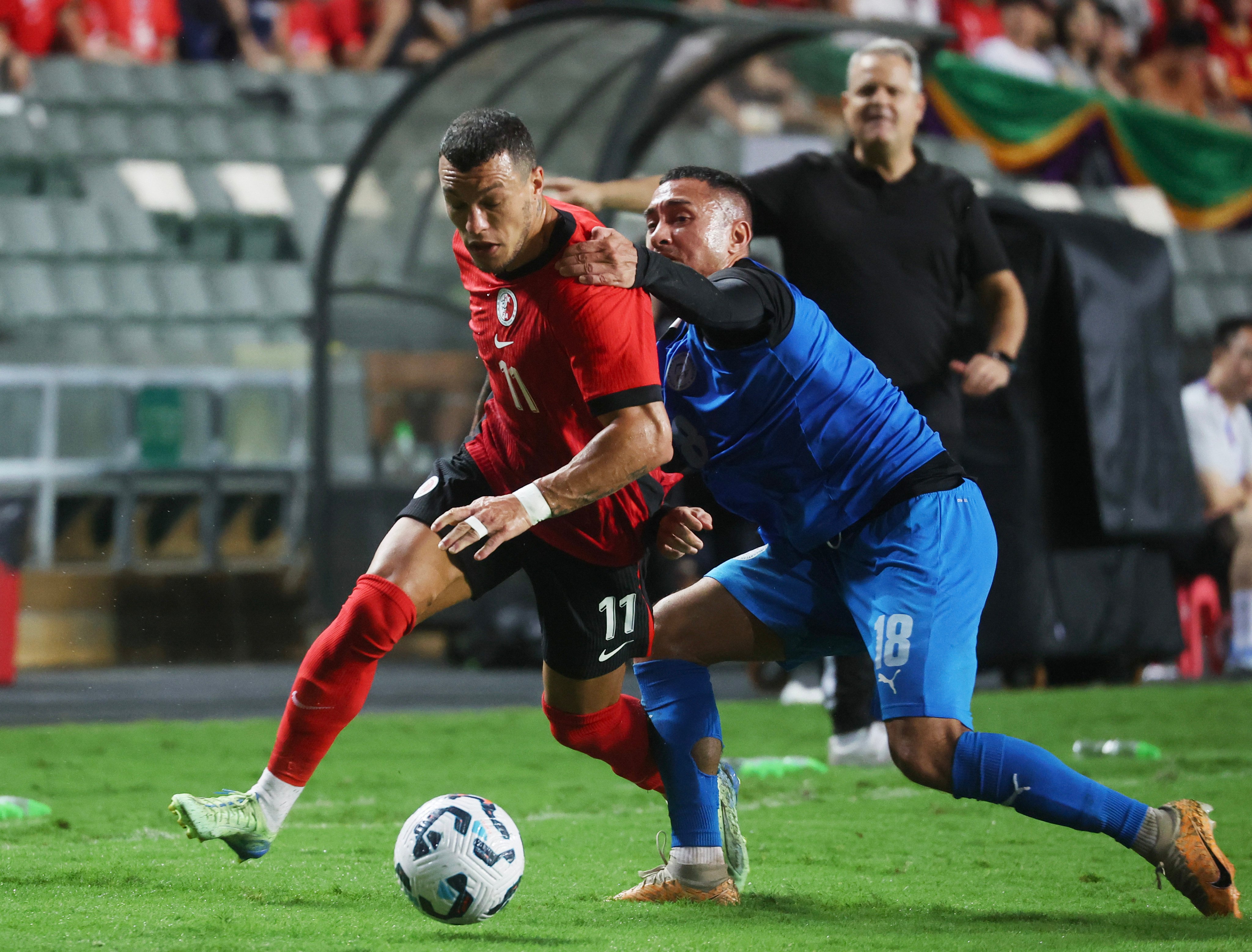 Everton Camargo scored the only goal in Hong Kong’s victory over Mauritius on Tuesday. Photo: Edmond So