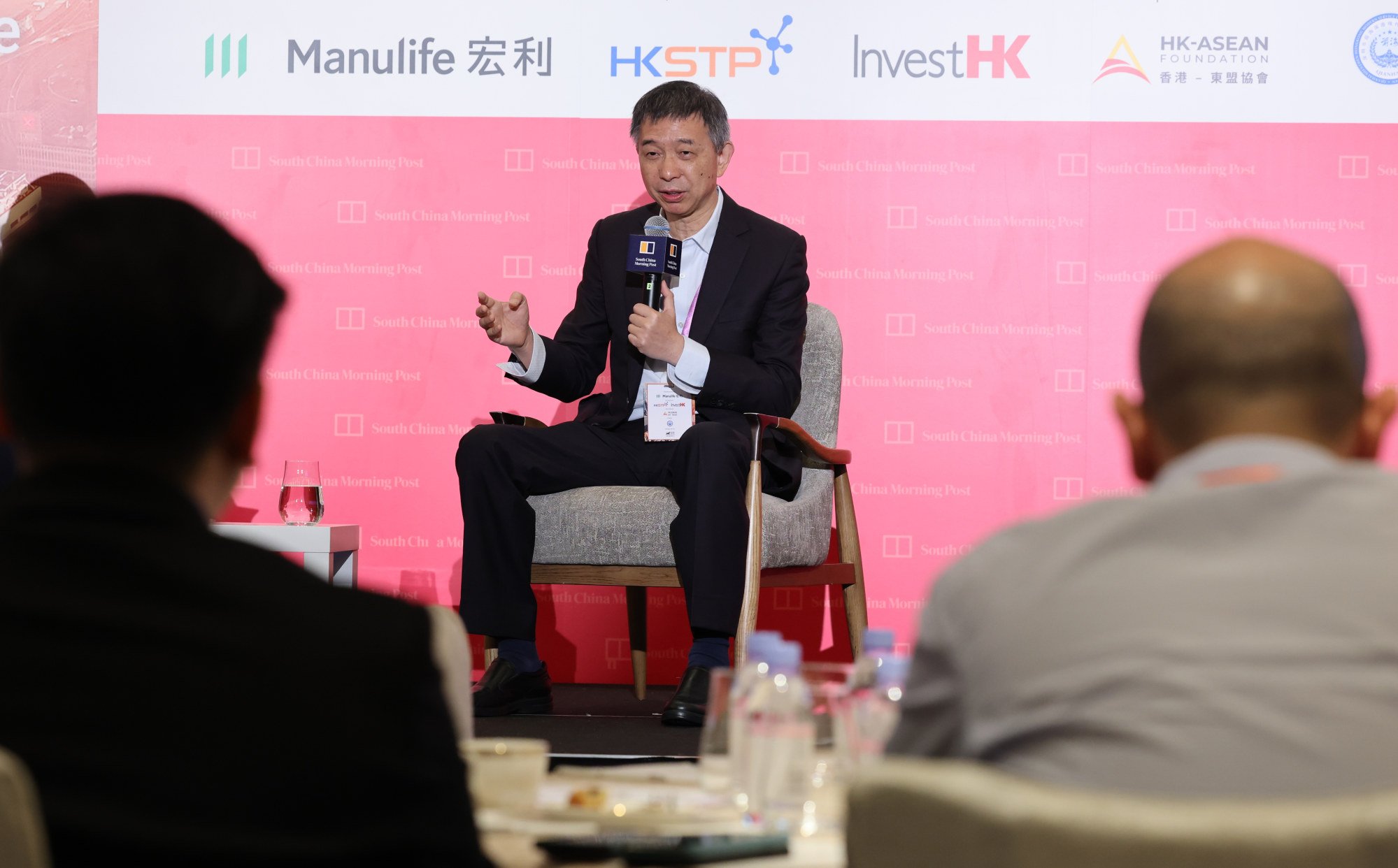 Alibaba Cloud founder Wang Jian speaks at the South China Morning Post’s China Conference in Hong Kong on June 20, 2023. Photo: May Tse