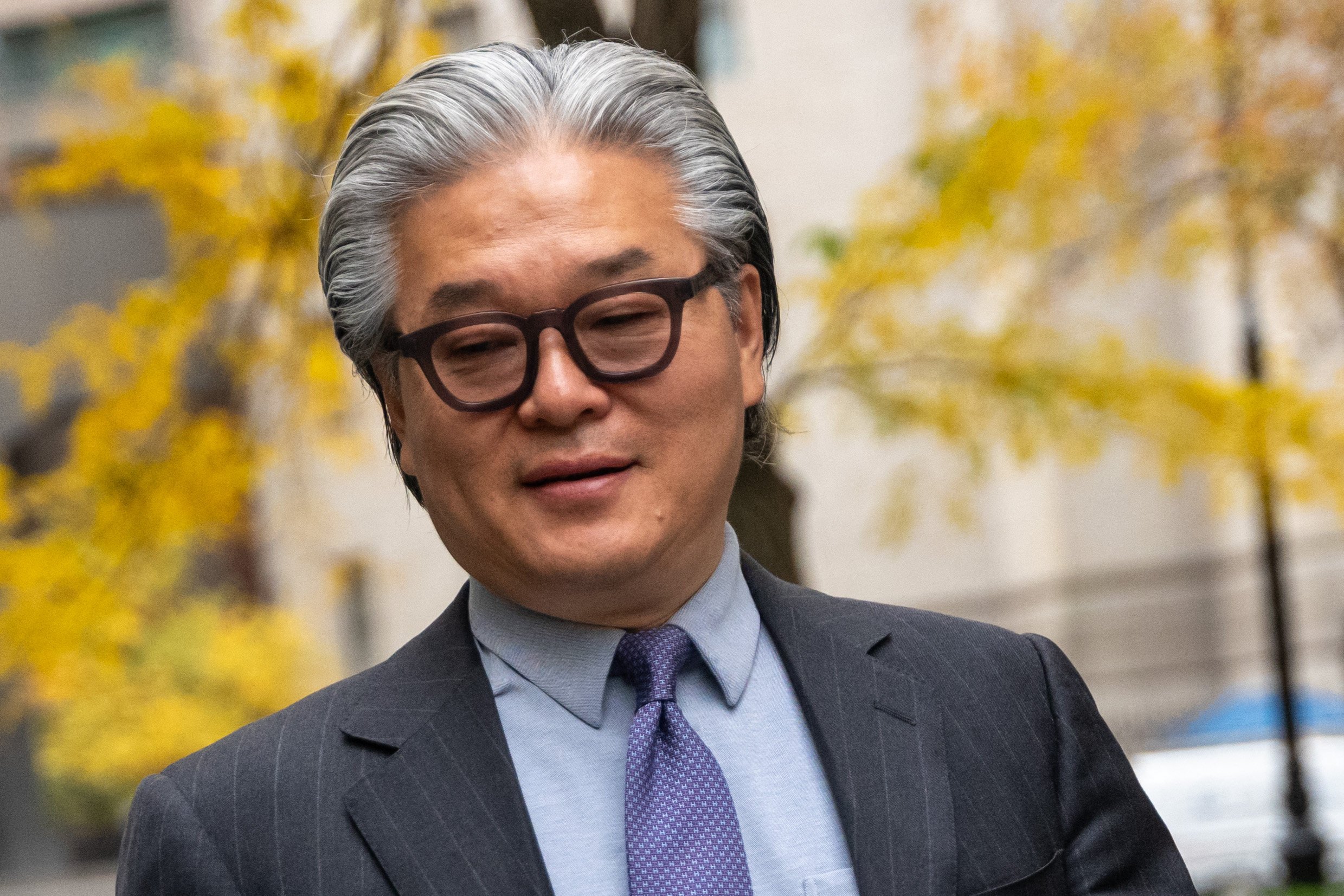 Bill Hwang, founder and head of private investment firm Archegos Capital Management, arrives for his sentencing hearing in New York on Wedneday. Photo: AFP