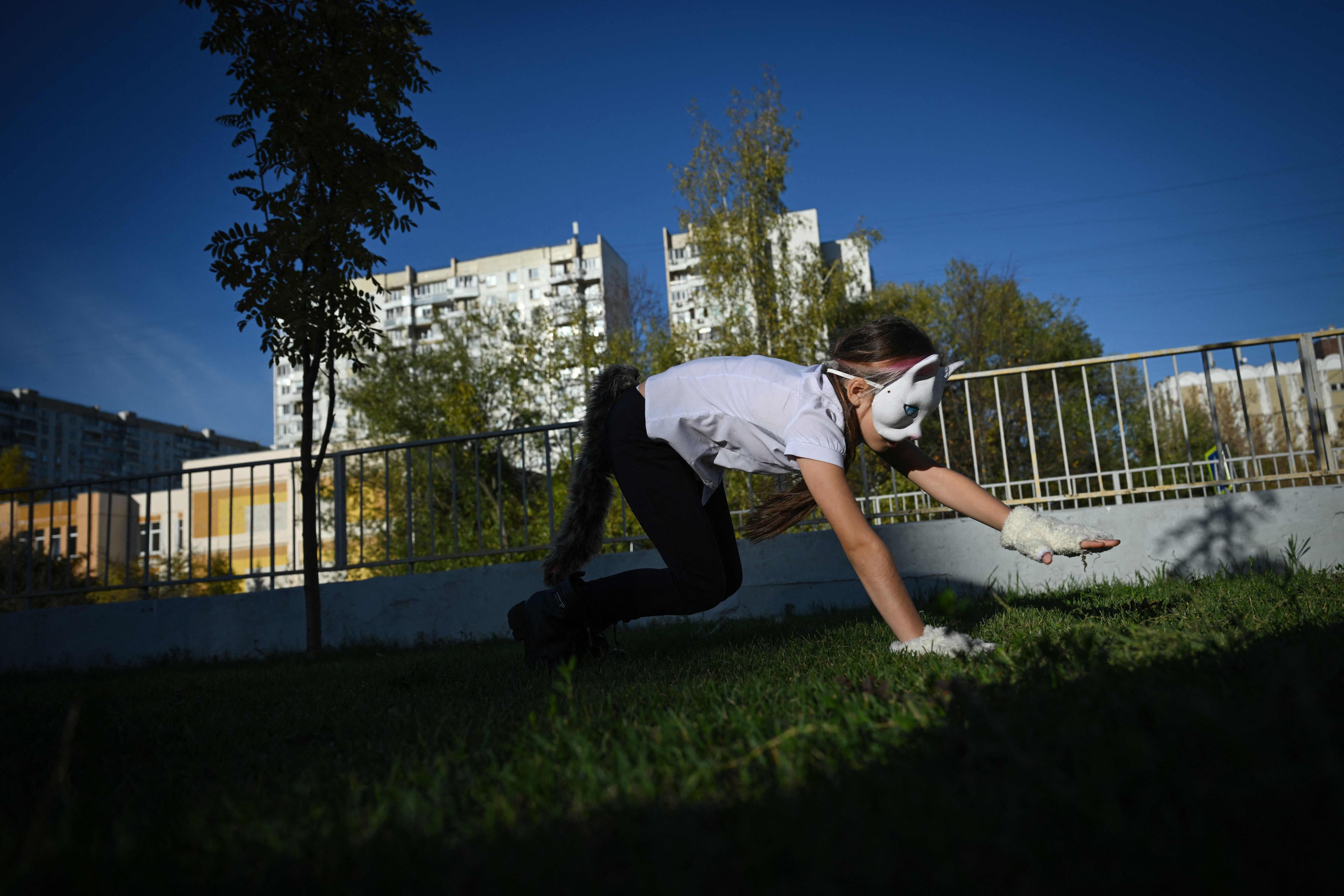 Write a funny caption for this new and viral form of exercise called quadrobics. Photo: AFP