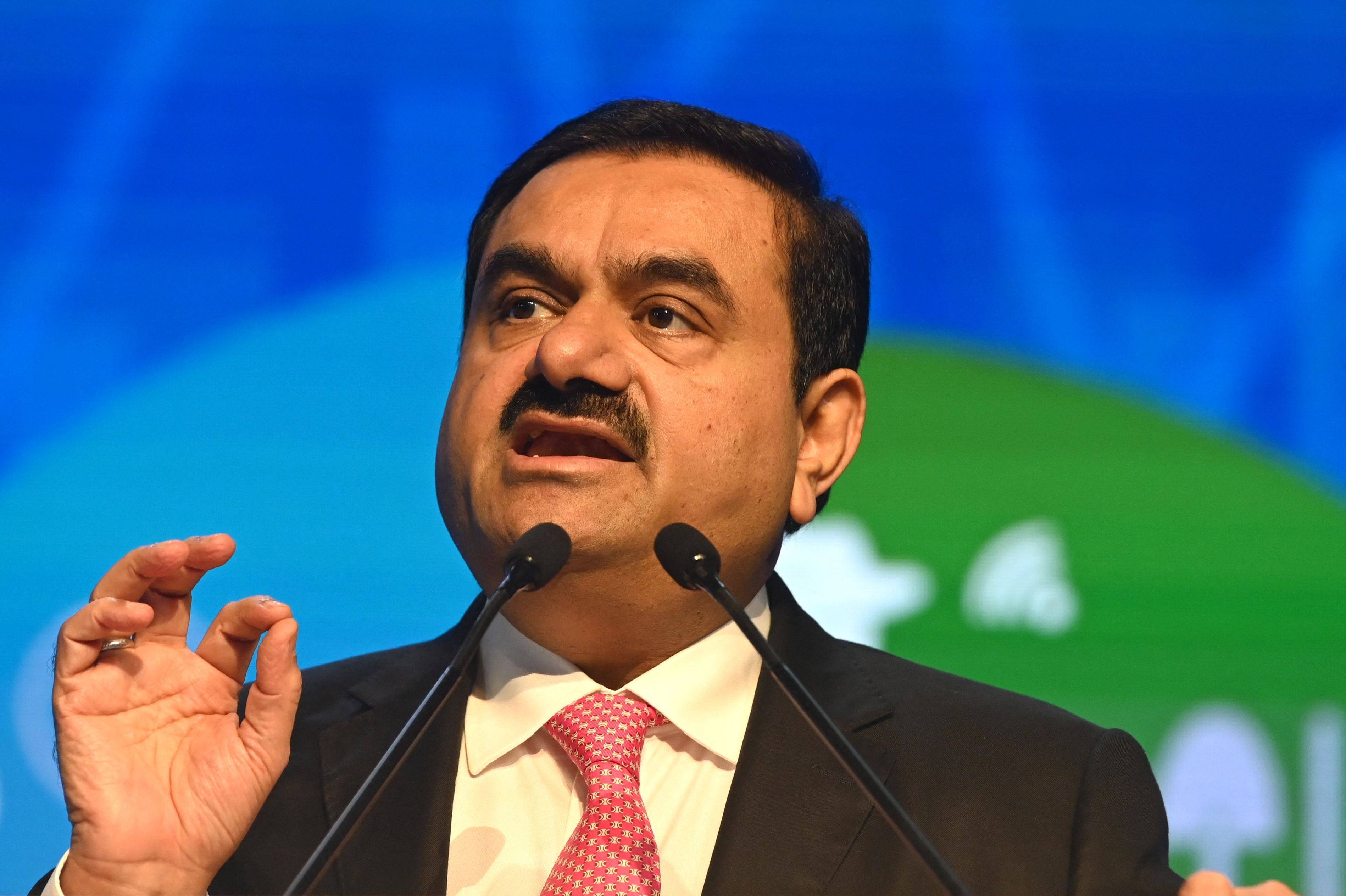 Adani Group chairman Gautam Adani speaks at the World Congress of Accountants in Mumbai in November 2022. Photo: AFP