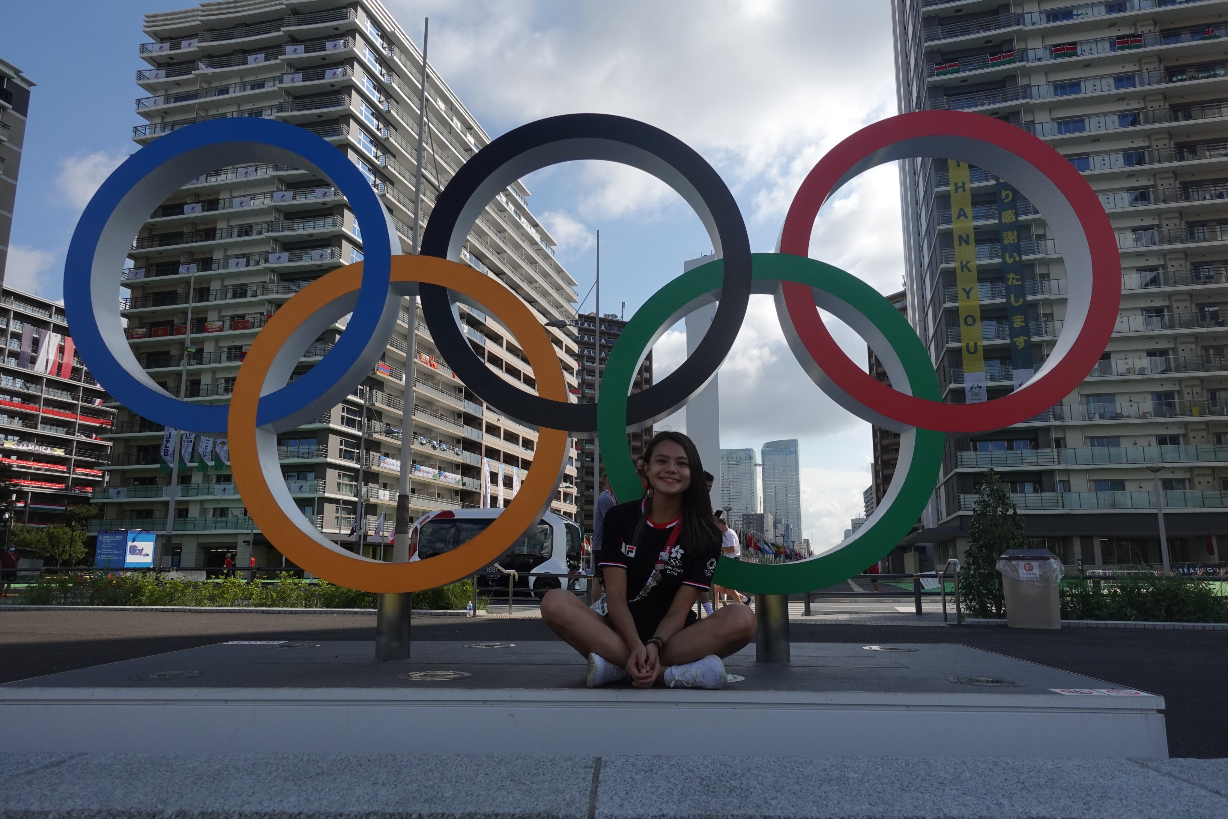 Lin takes time out to savour the Olympic experience before competing in Tokyo.