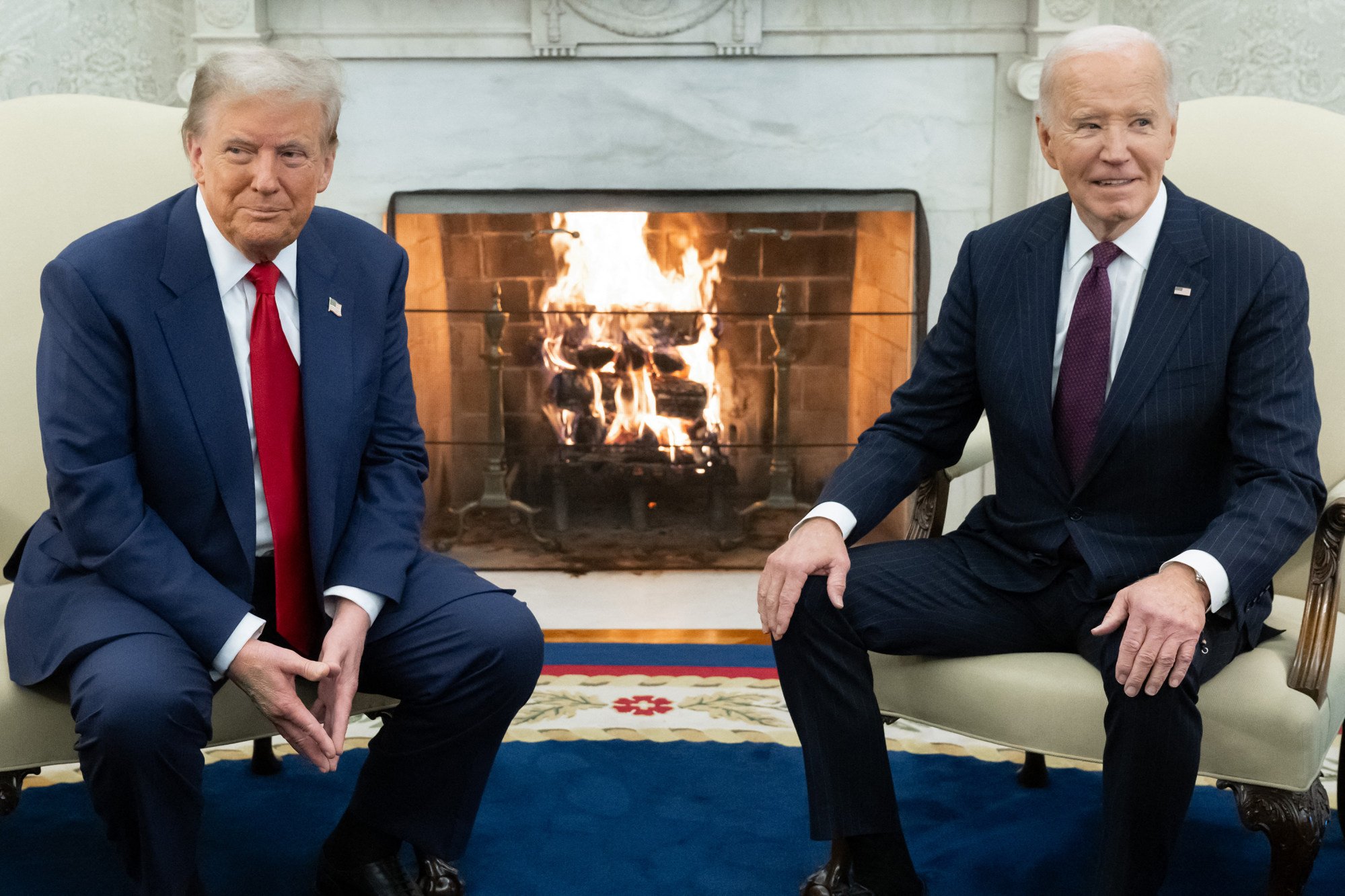 President Joe Biden meets with president-elect Donald Trump in the Oval Office of the White House in Washington, DC, on November 13, 2024. Photo: AFP