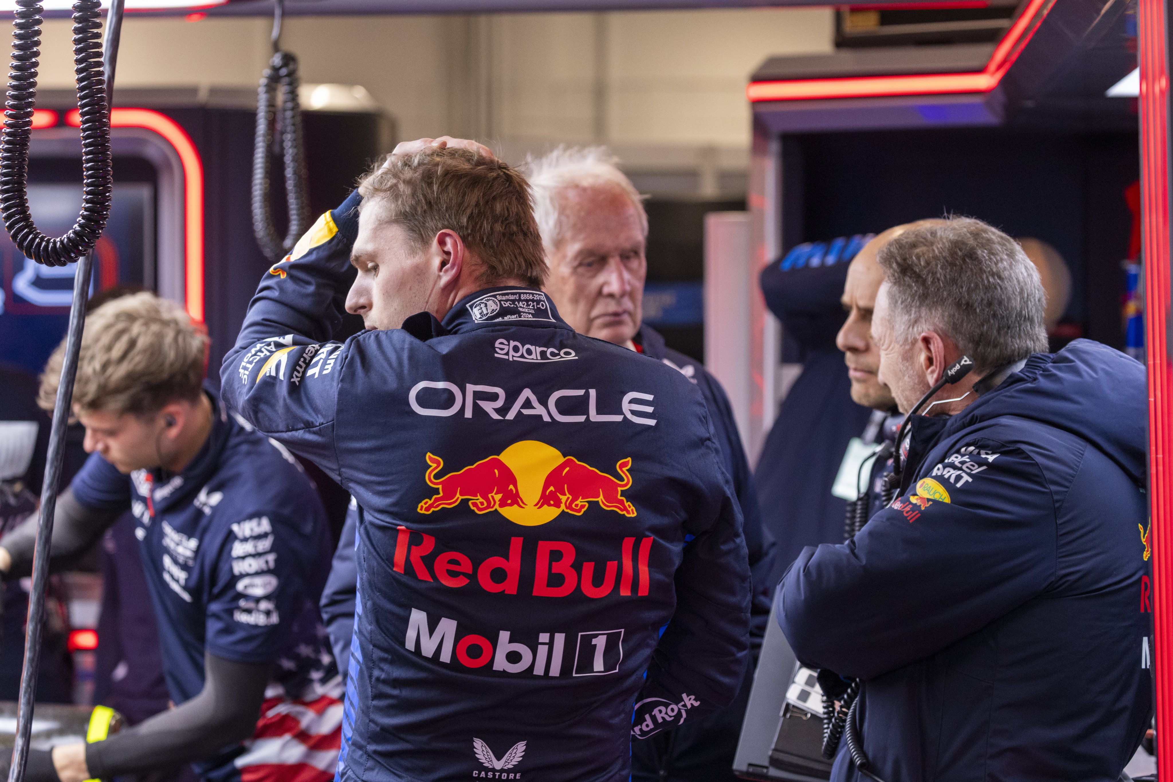 Dutch driver Max Verstappen of Red Bull struggled in second practice on Thursday night, finishing 17th in slippery conditions on the cold, dry and dusty Las Vegas Strip Circuit. Photo: EPA-EFE