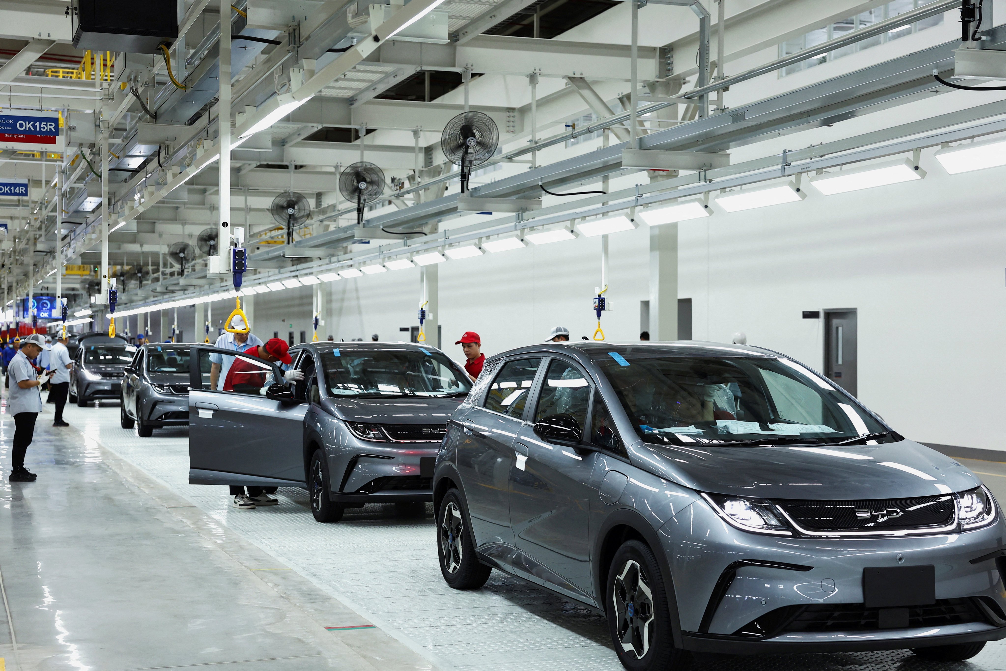 The number of online searches for “China EV” and other electric vehicle-related terms have been soaring, while searches for “global warming” have hit a record low. Photo: Reuters