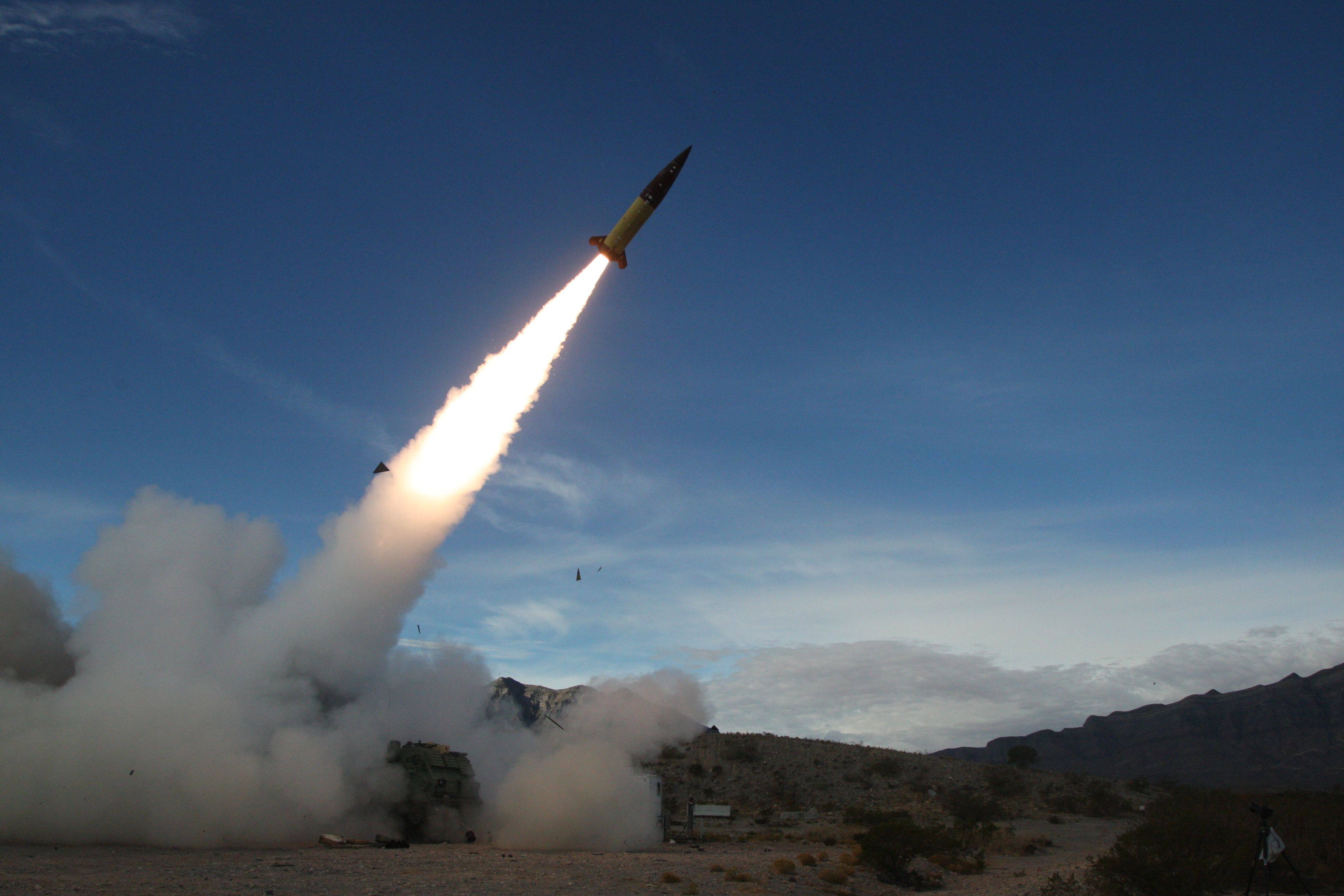 The US Army conducts live fire tests of the Army Tactical Missile System (ATACMS) at the White Sands Missile Range in New Mexico. Photo: US Department of Defence / AFP