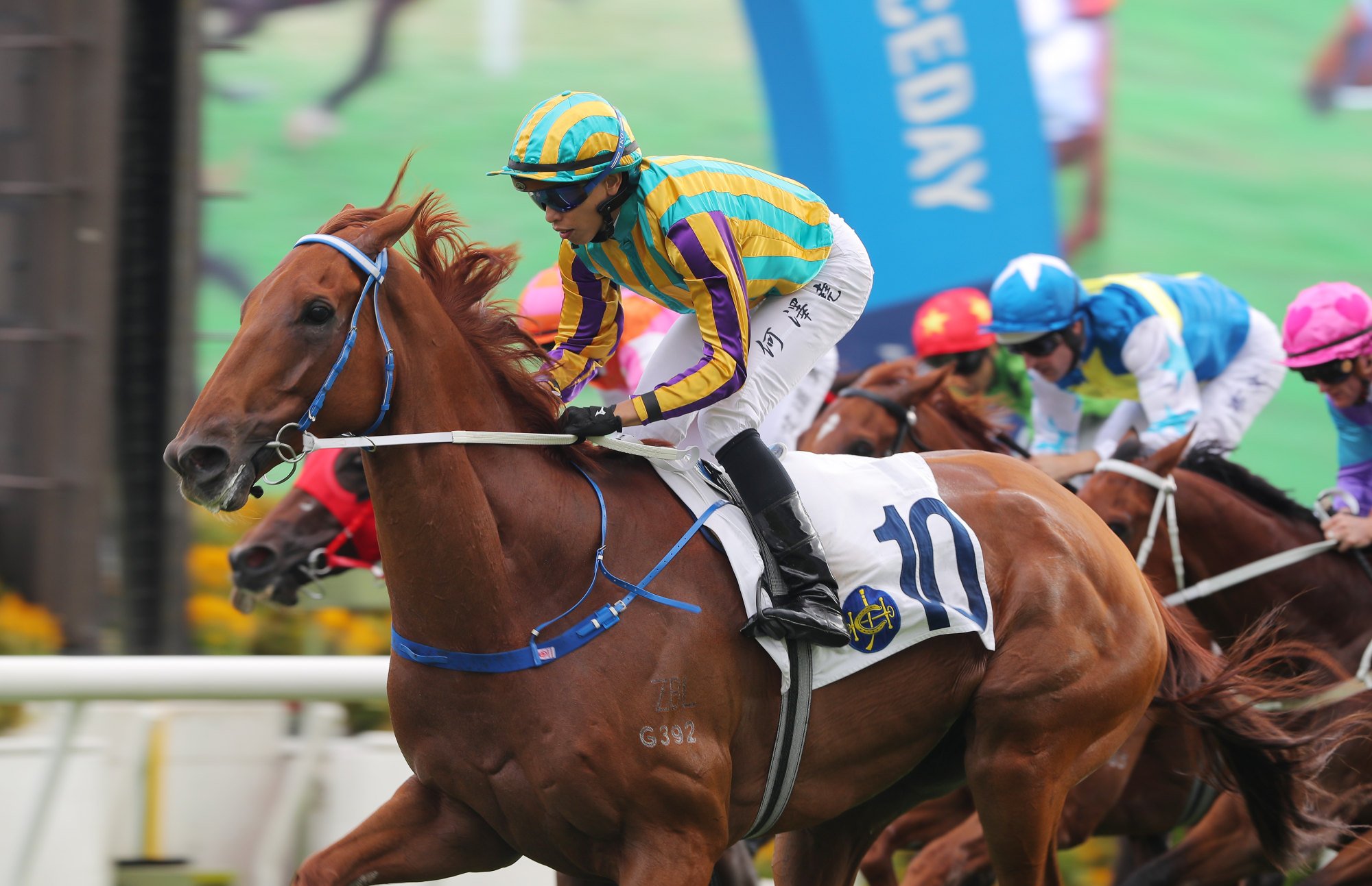 Karma passes the Sha Tin winning post under Vincent Ho.