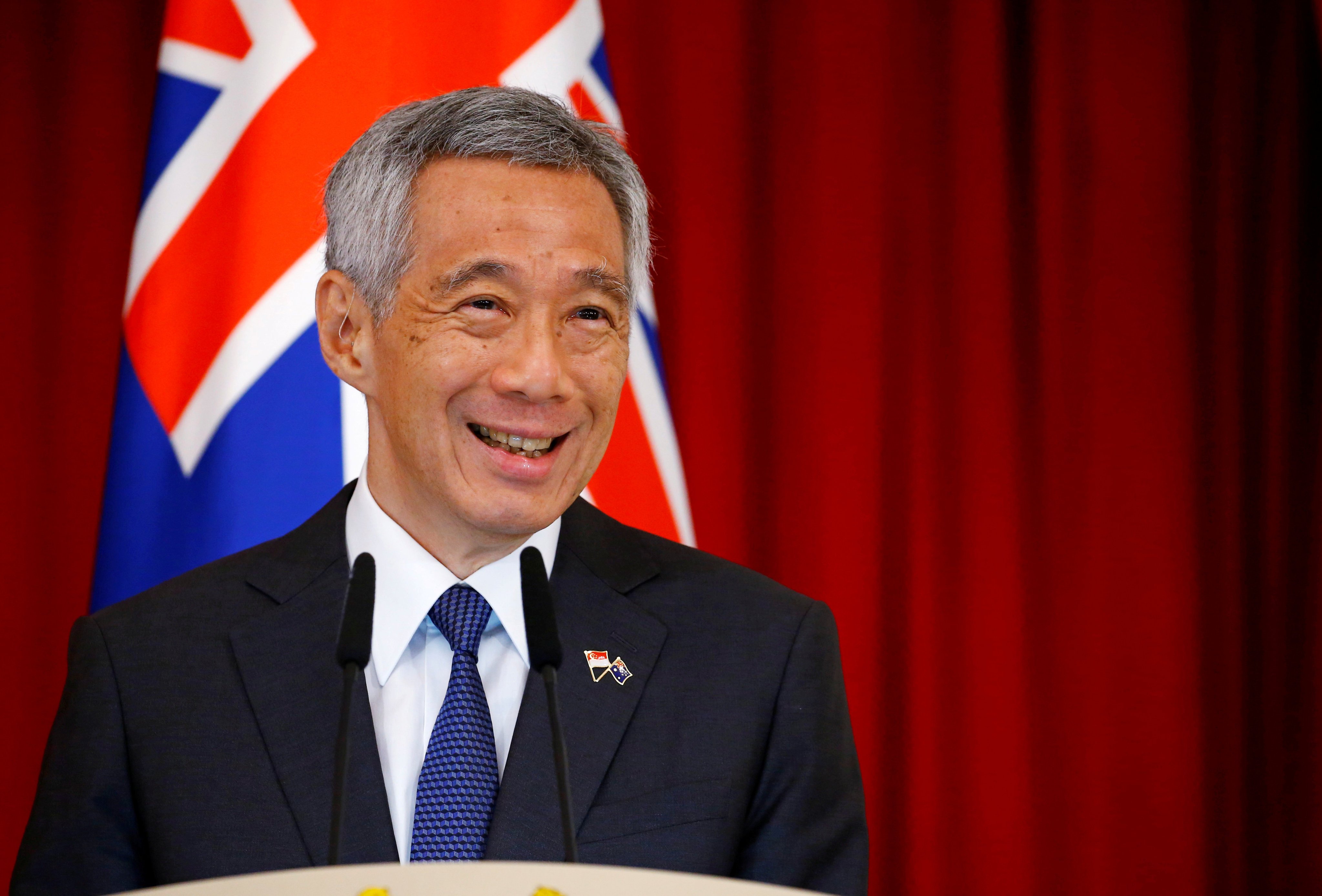 Singapore’s then-Prime Minister Lee Hsien Loong speaks at the Istana in Singapore on June 7, 2019. Photo: Reuters