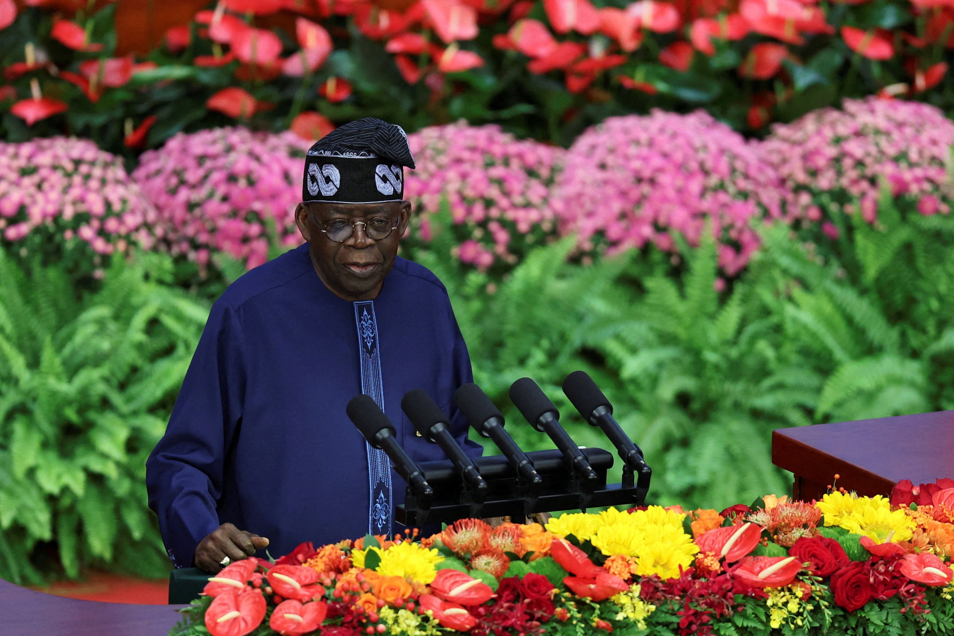 Nigerian President Bola Tinubu at the opening ceremony of the ninth Forum on China-Africa Cooperation (FOCAC) Summit, at the Great Hall of the People in Beijing, China, on September 5. Photo: Reuters