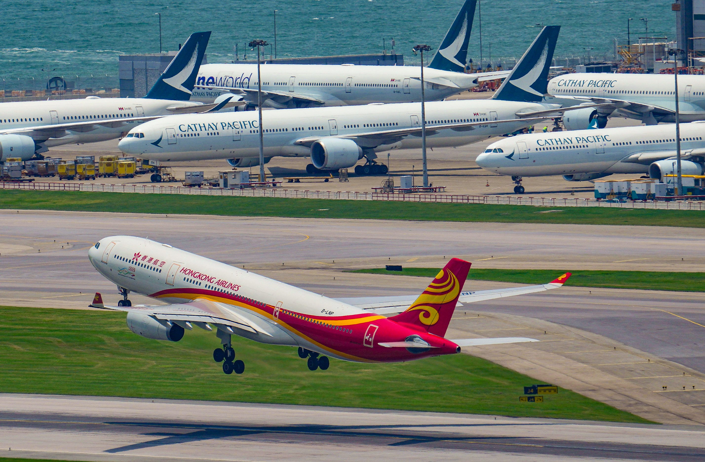 A Hong Kong Airlines plane departs Hong Kong International Airport. It was not immediately clear how many people were on board flight HX640.Photo: May Tse