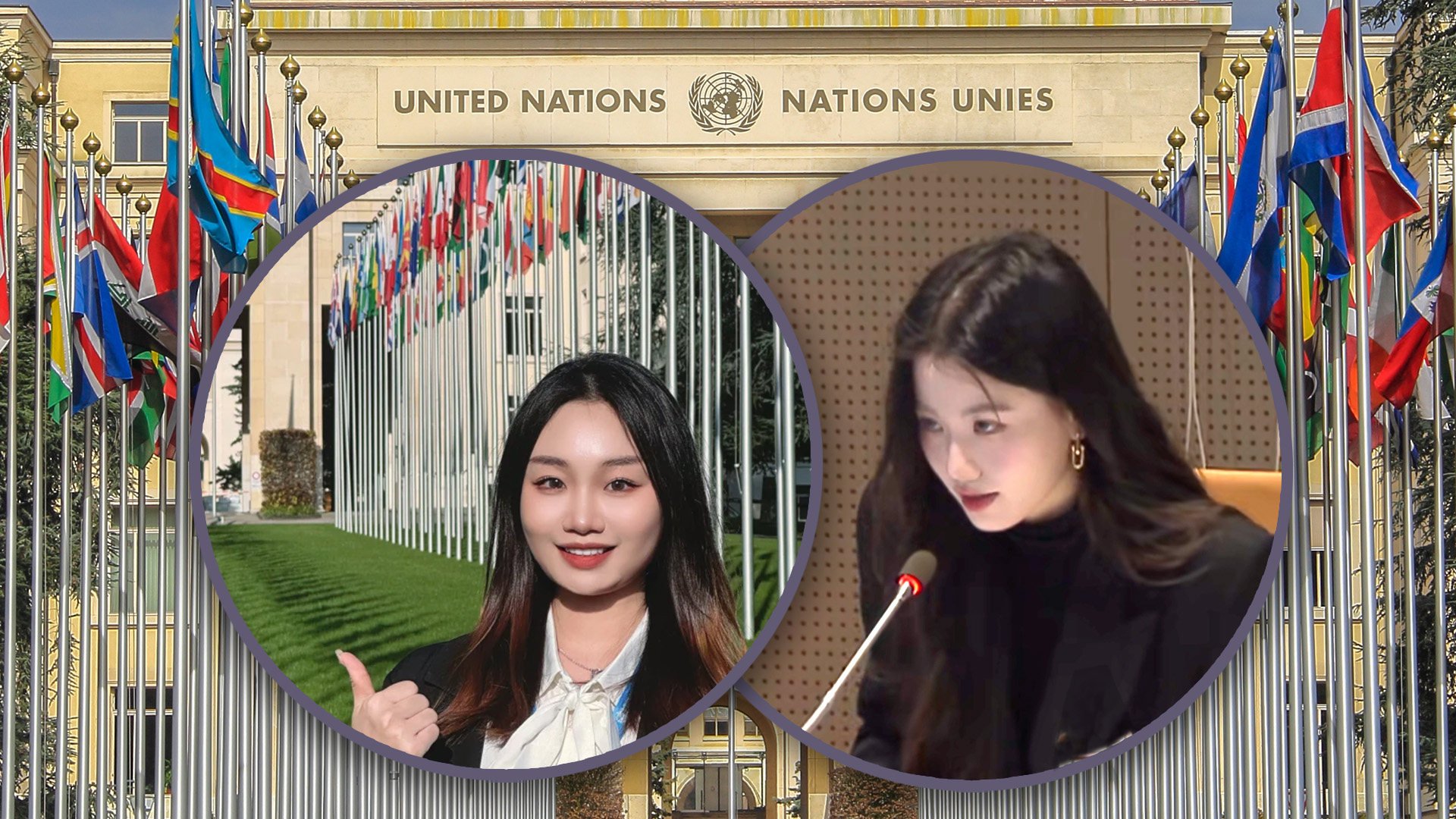 Xinxuan, left, and Shirley Lin are both high-profile Chinese influencers regarded for their elite personas due to their access to international organisations such as the UN. Photo: SCMP composite/Shutterstock/Xiaohongshu