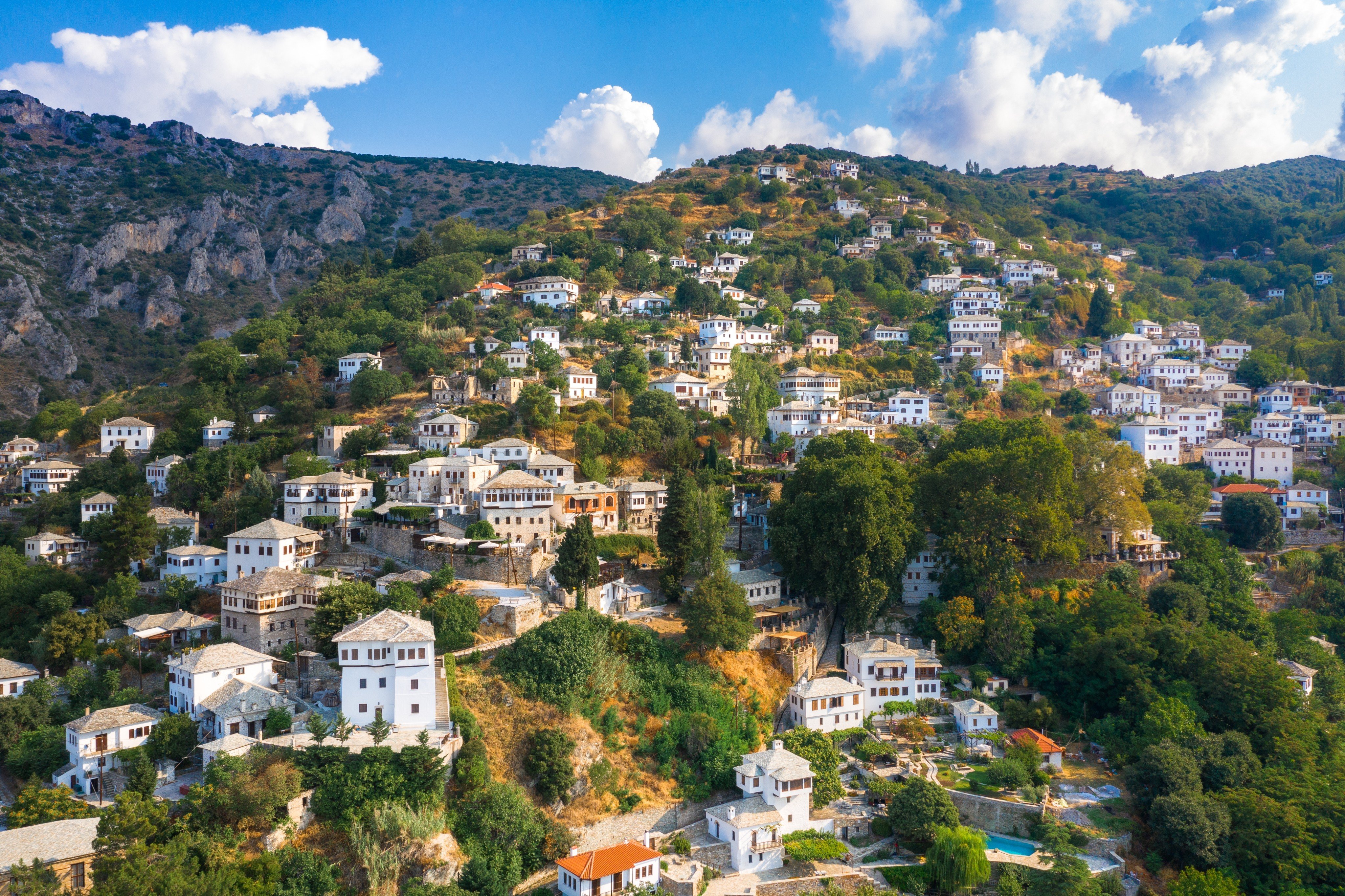 Makrinitsa, a town on Mount Pelion in Greece. Four hours from Athens, it has hikes, cookery and craft classes, and good food to offer visitors. Photo: Shutterstock