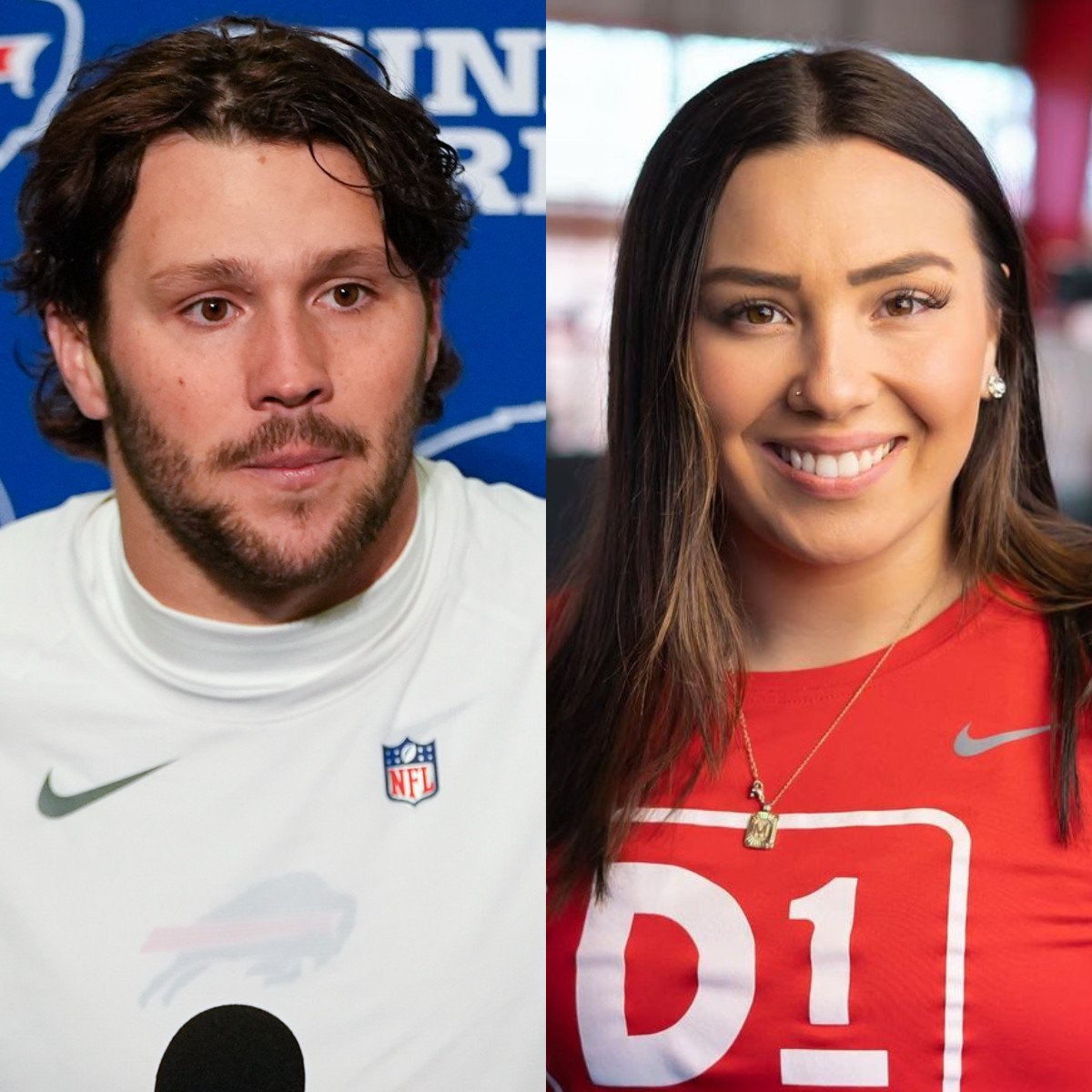 Buffalo Bills player Josh Allen (left); his sister, Makenna Allen, went to a Taylor Swift concert days before the Bills beat the Kansas City Chiefs, Swift’s boyfriend Travis Kelce’s team. Photos: AP,  @d1coolsprings/Instagram