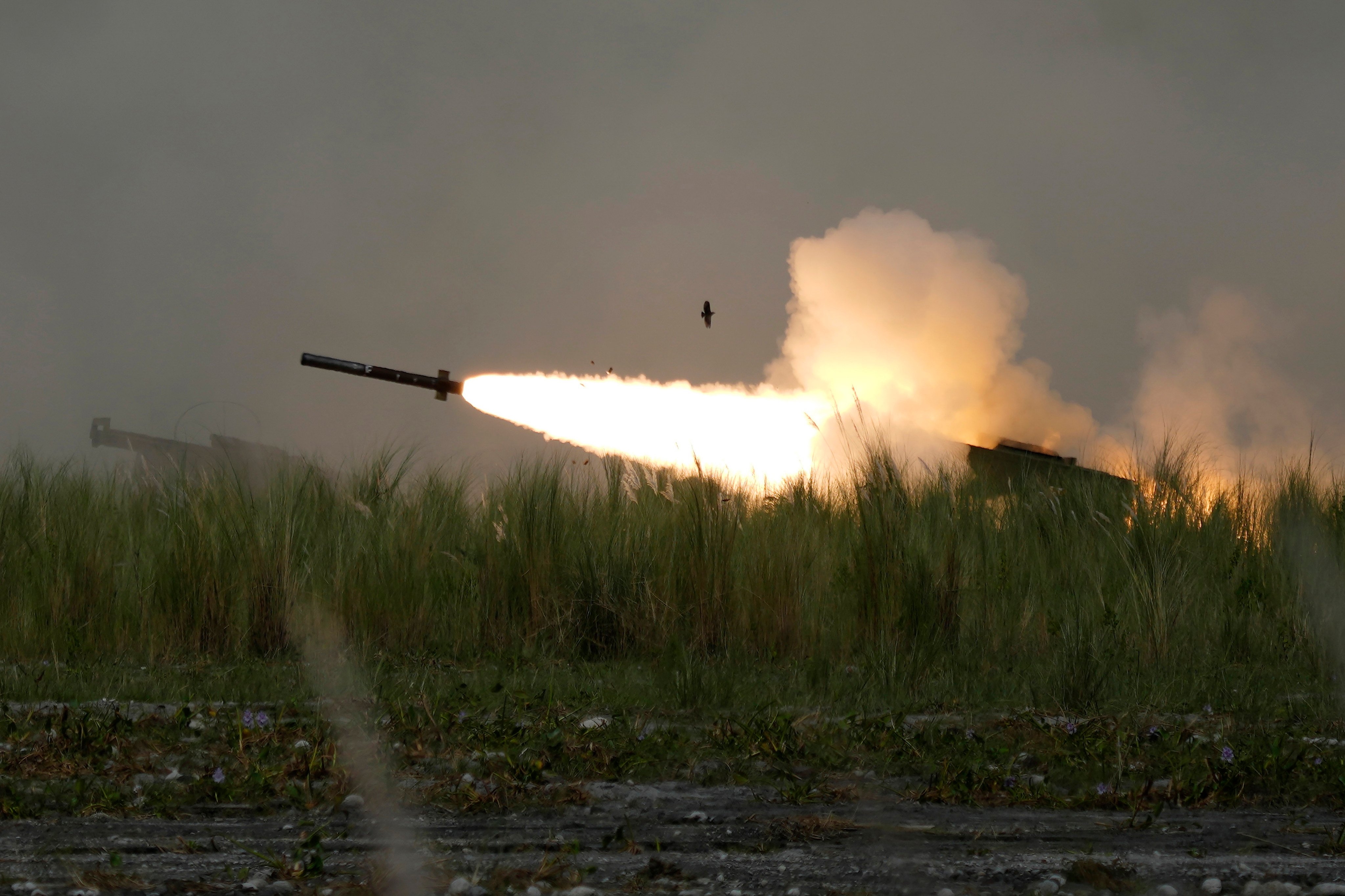 A US M142 HIMARS fires a missile during drills between the Philippine and US marines in Capas, Tarlac, in 2022. Photo: AP