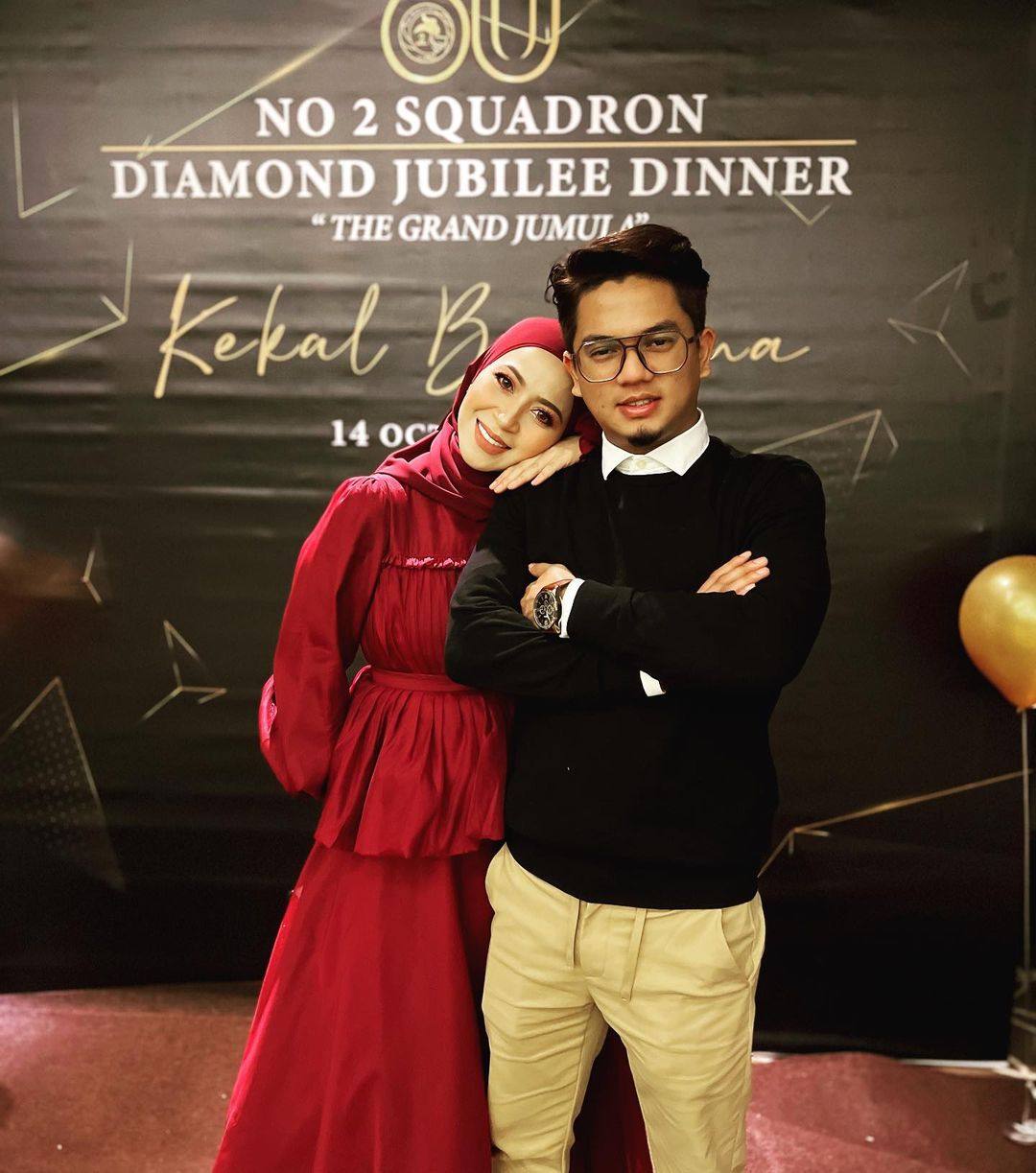 Malaysian singer Syura Badron with her husband Muhammad Farizat Ismail. Photo: Instagram/mr.farizat
