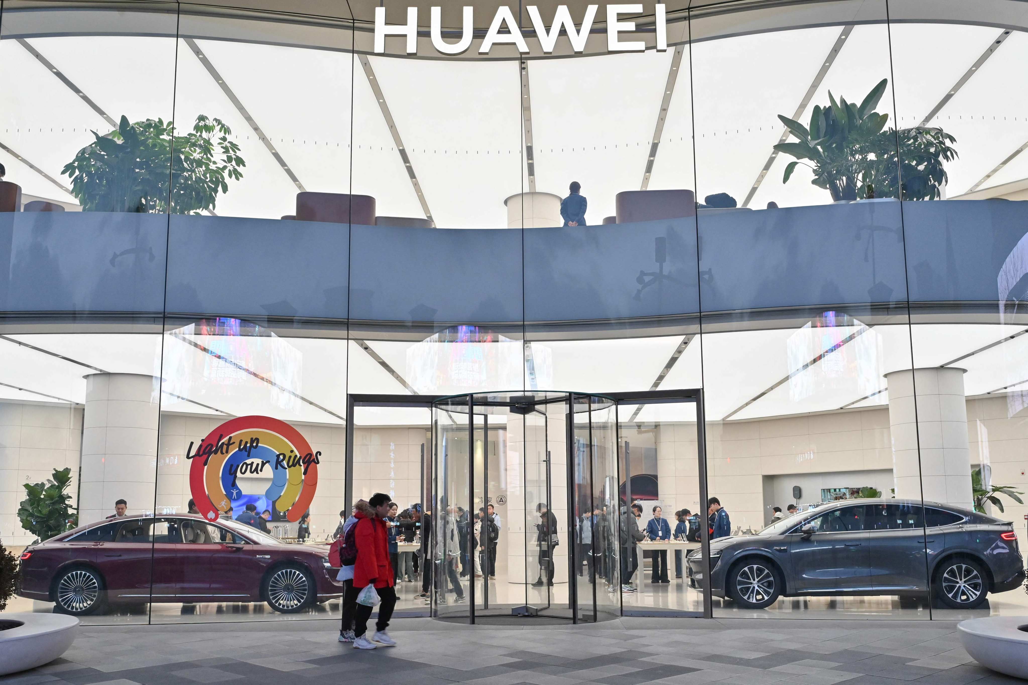 A Huawei store at the Wangfujing shopping area in Beijing. Photo: AFP