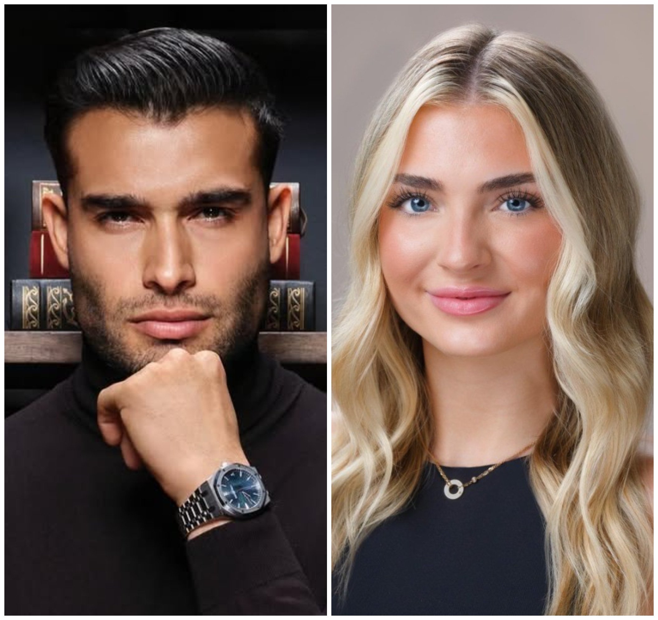 Britney Spears’ ex husband Sam Asghari appears to be dating former cheerleader Brooke Irvine. Photos: @samasghari/Instagram; Brooke Irvine/LinkedIn