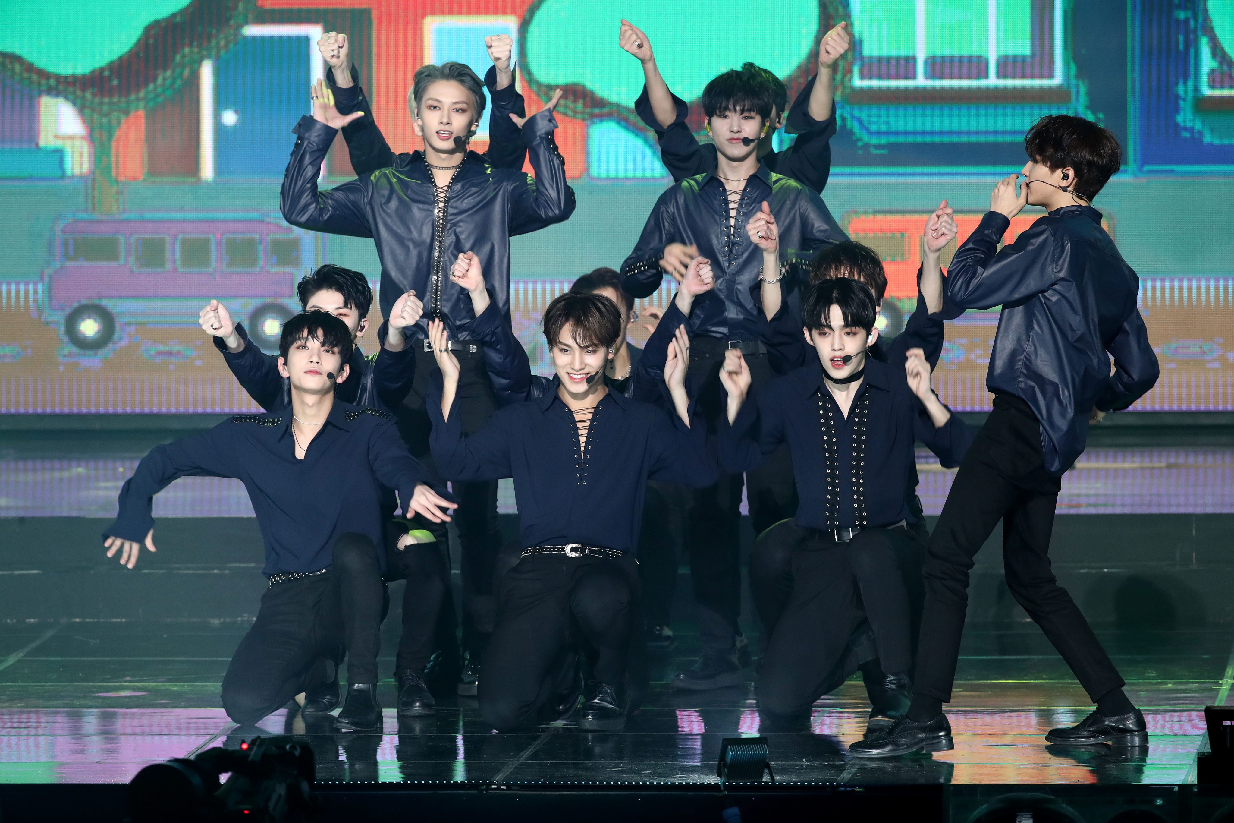 Seventeen on stage during the 8th Gaon Chart K-Pop Awards in 2019 in Seoul, South Korea. While the K-pop group are popular in South Korea, they are not as famous as BTS and Stray Kids in the US. Photo: Getty Images