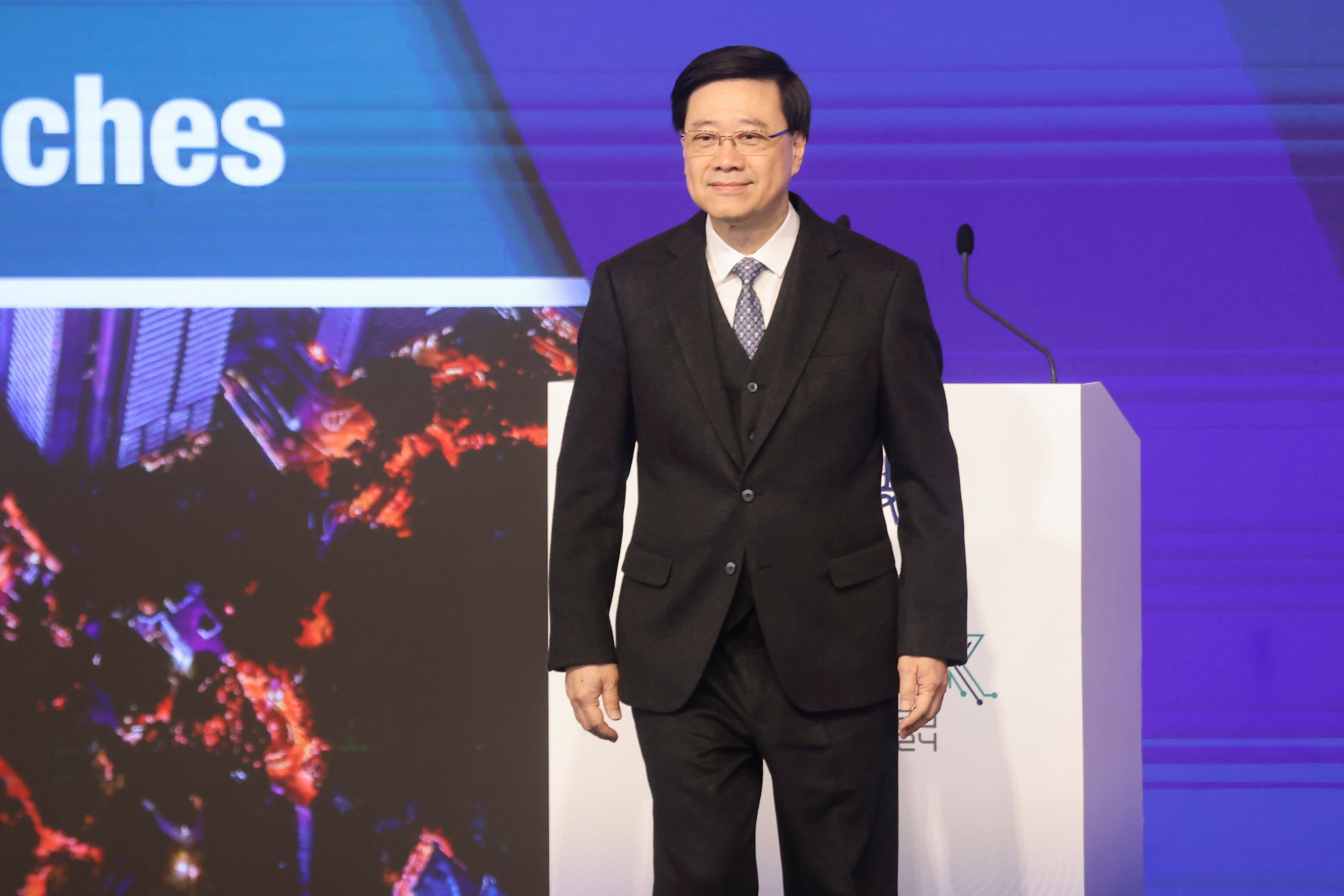 Chief Executive John Lee has called for global cooperation to tackle technology crimes. Photo: Jonathan Wong