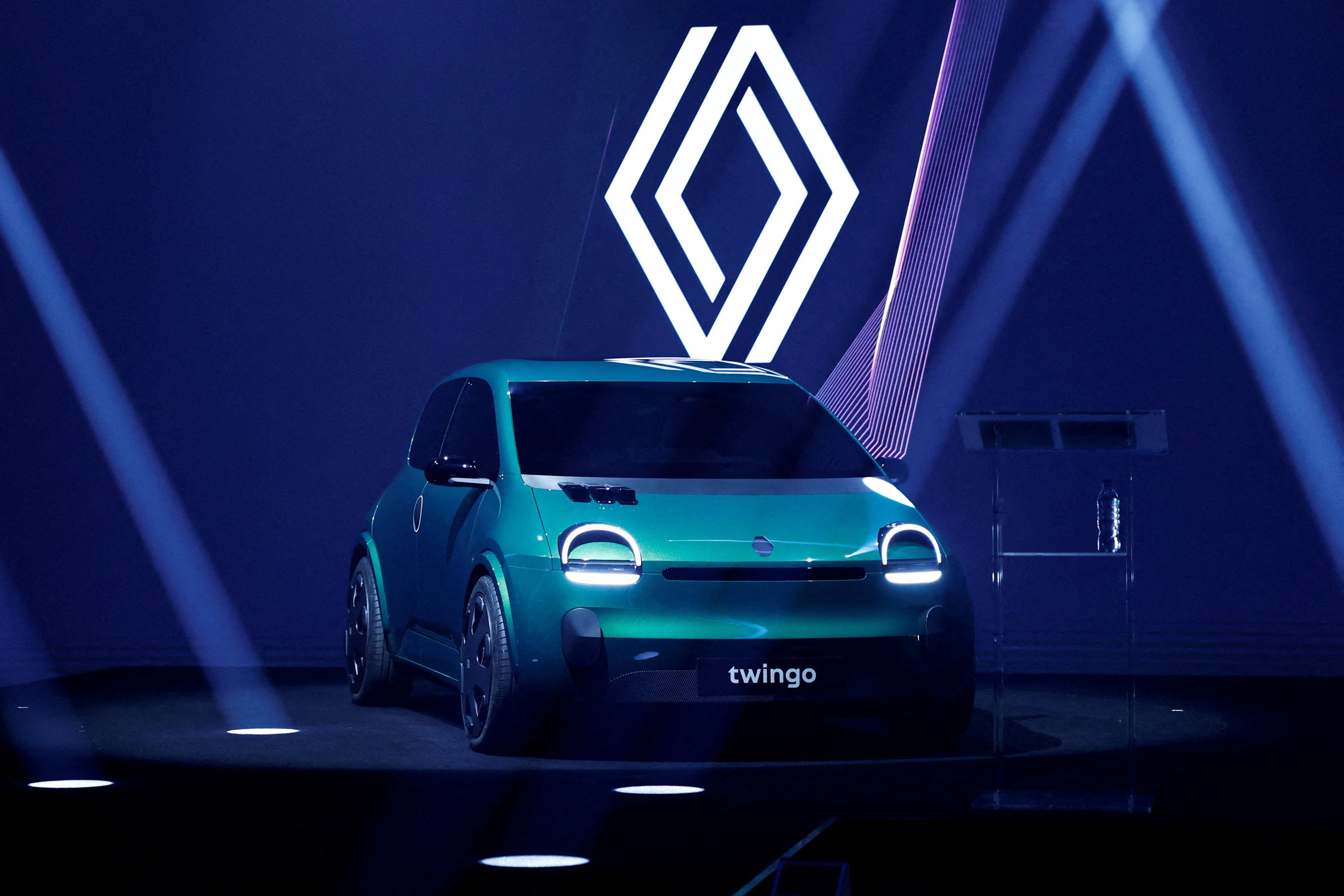 A Renault Twingo electric car is unveiled during Renault Group capital market day for its new EV unit Ampere, in Paris, on November 15, 2023. Photo: Reuters