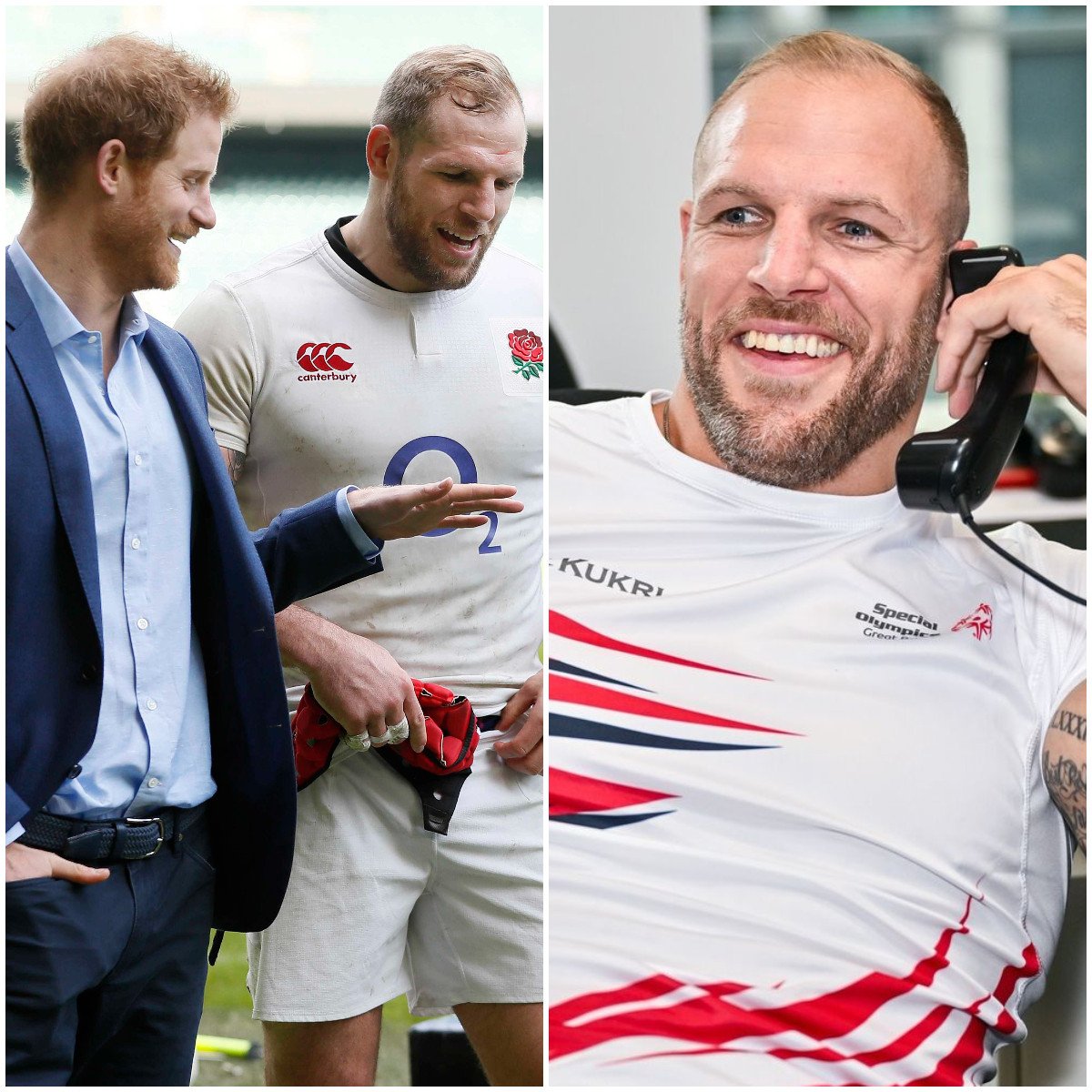 Rugby player turned podcaster James Haskell is a friend of Prince Harry’s – and has some opinions about the royals. Photos: Getty Images, @jameshaskell/Instagram