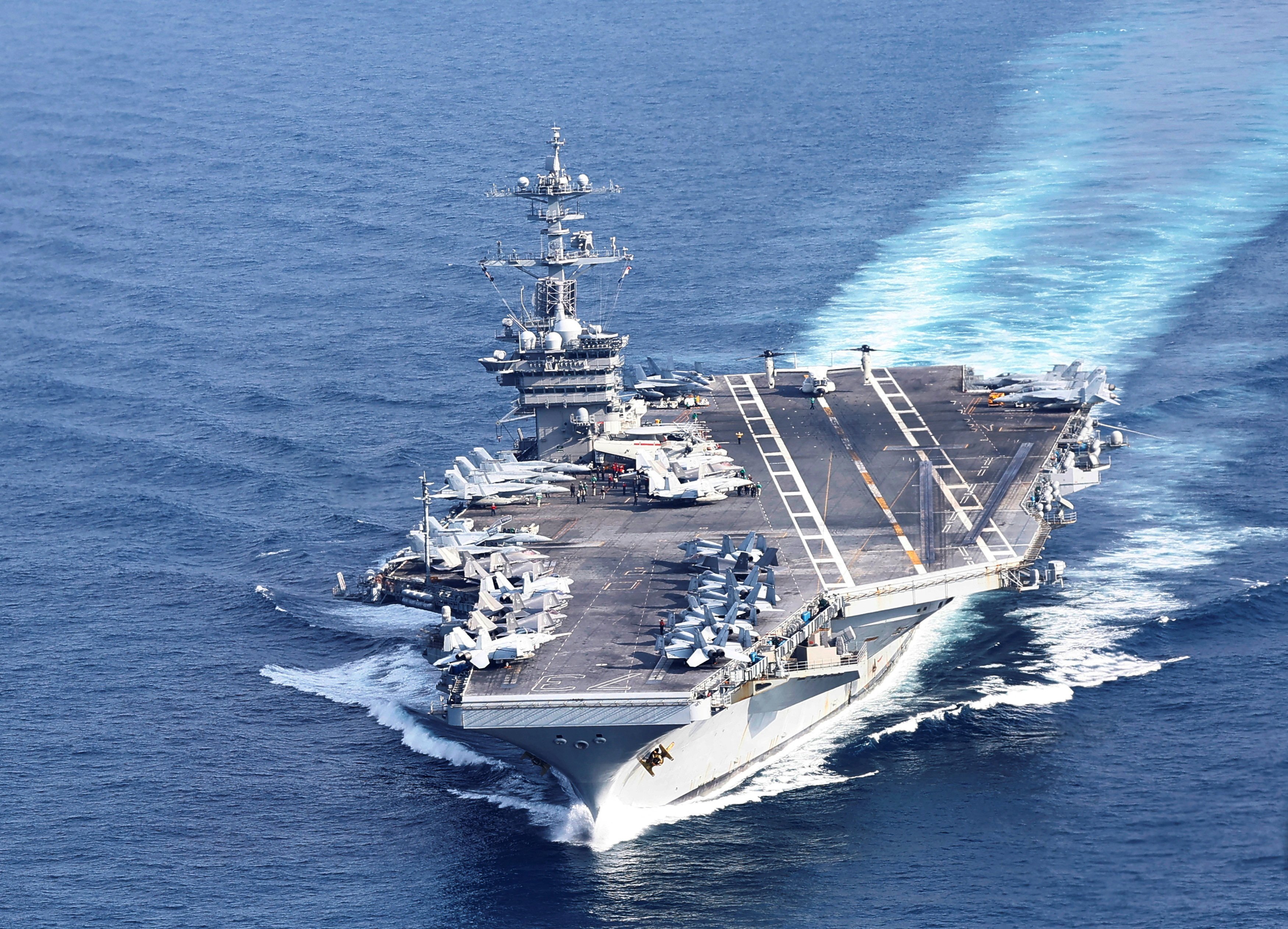 The USS George Washington is pictured during a trilateral exercise among the US, Japan and South Korea on November 14. Photo: Reuters