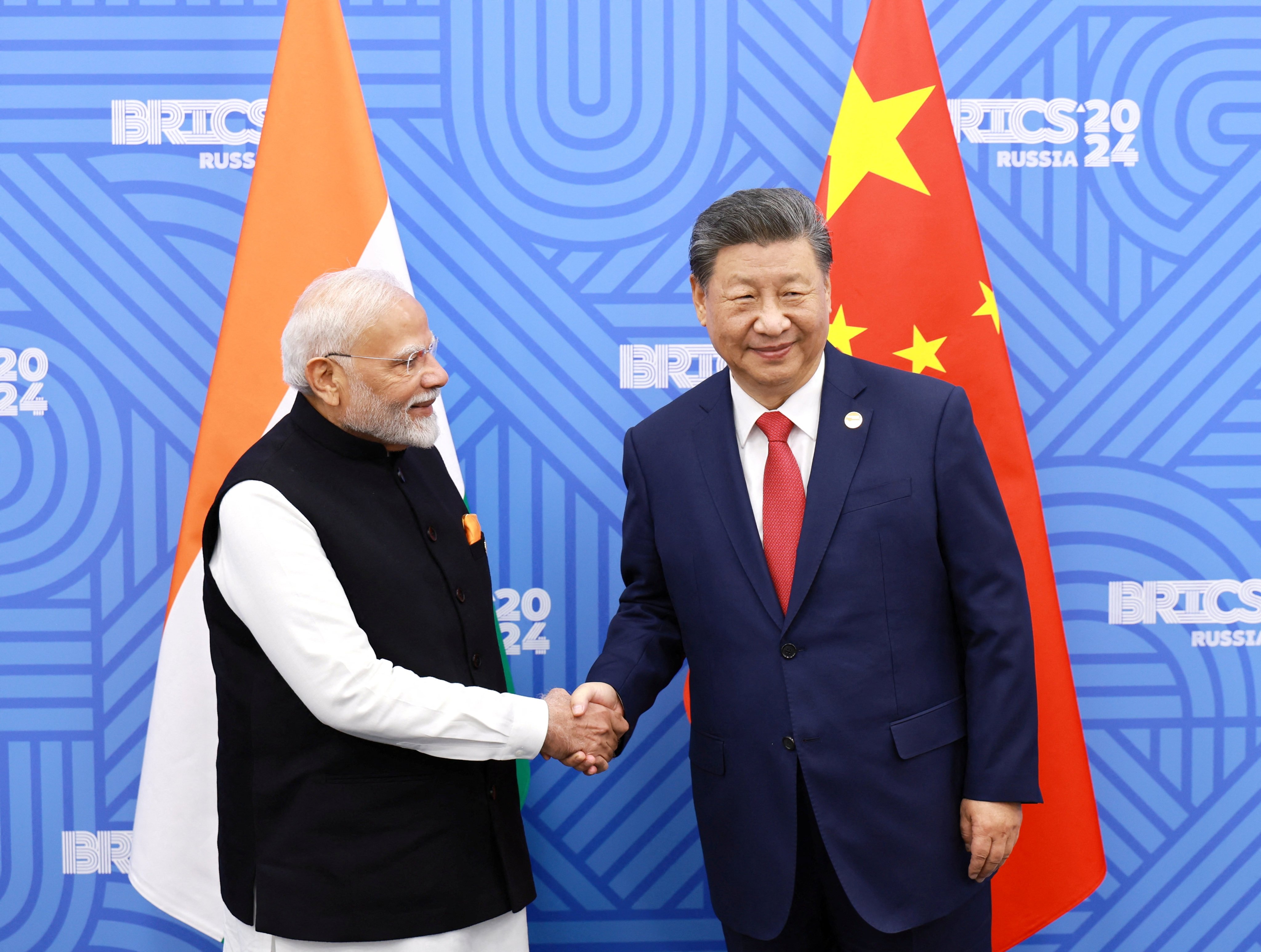 India’s Prime Minister Narendra Modi and Chinese President Xi Jinping meet on the sidelines of the Brics summit in Russia in October. Photo: Reuters