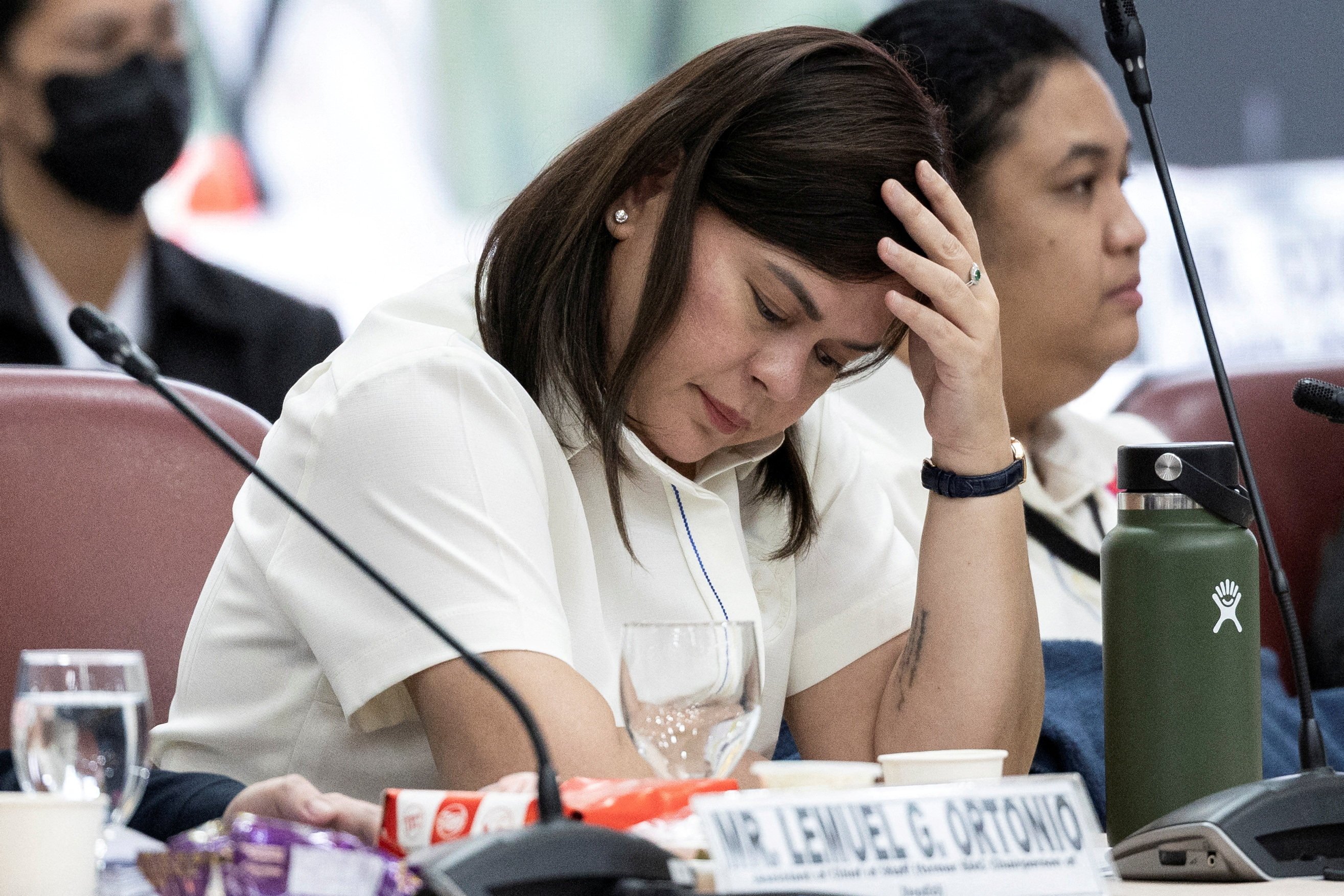 Philippine Vice-President Sara Duterte attends a legislative inquiry at the House of Representatives in Quezon City on November 25. Photo: Reuters