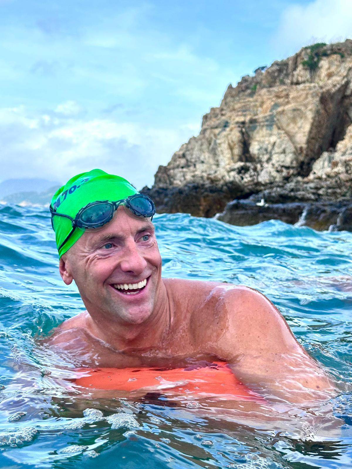 Brett Kruse has been getting ready for his charity challenge with the Southside Swimming Hong Kong group. Photo: Edie Hu