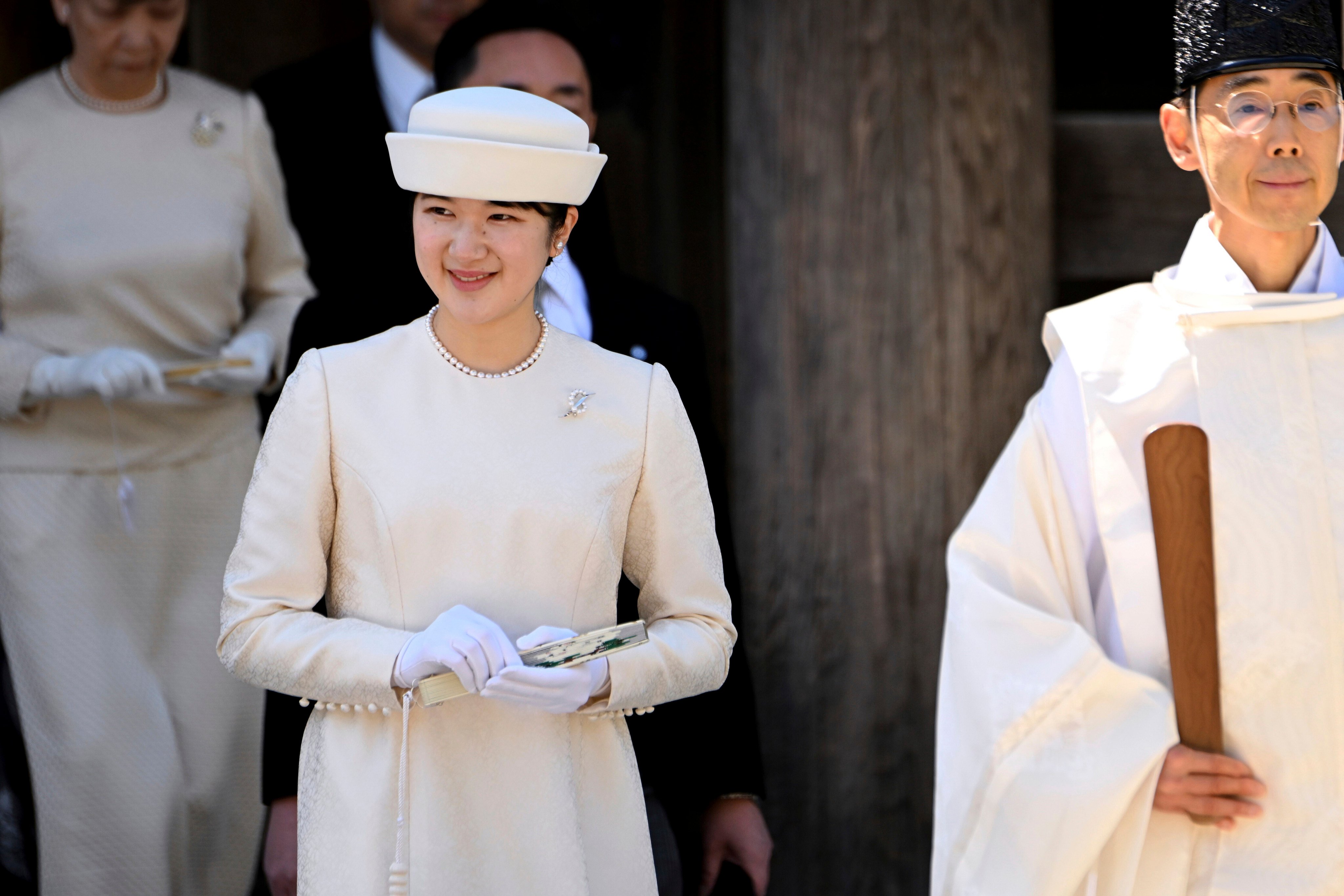 Japan’s Princess Aiko, the daughter of Emperor Naruhito and Empress Masako, arrives for a ceremony at Meiji Shrine in Tokyo. File photo: AP