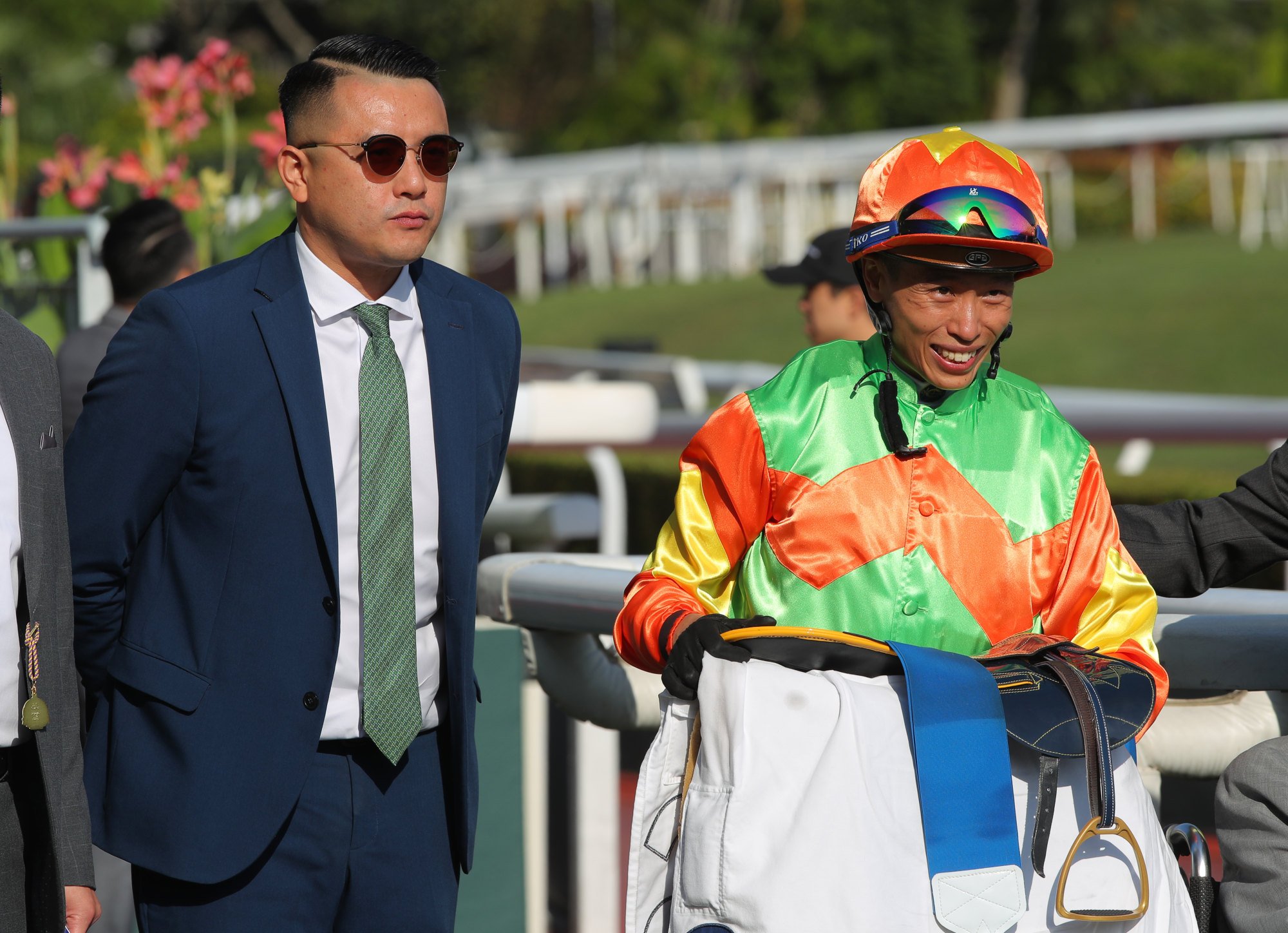 Pierre Ng and Vincent Ho after Healthy Healthy’s Sha Tin victory.