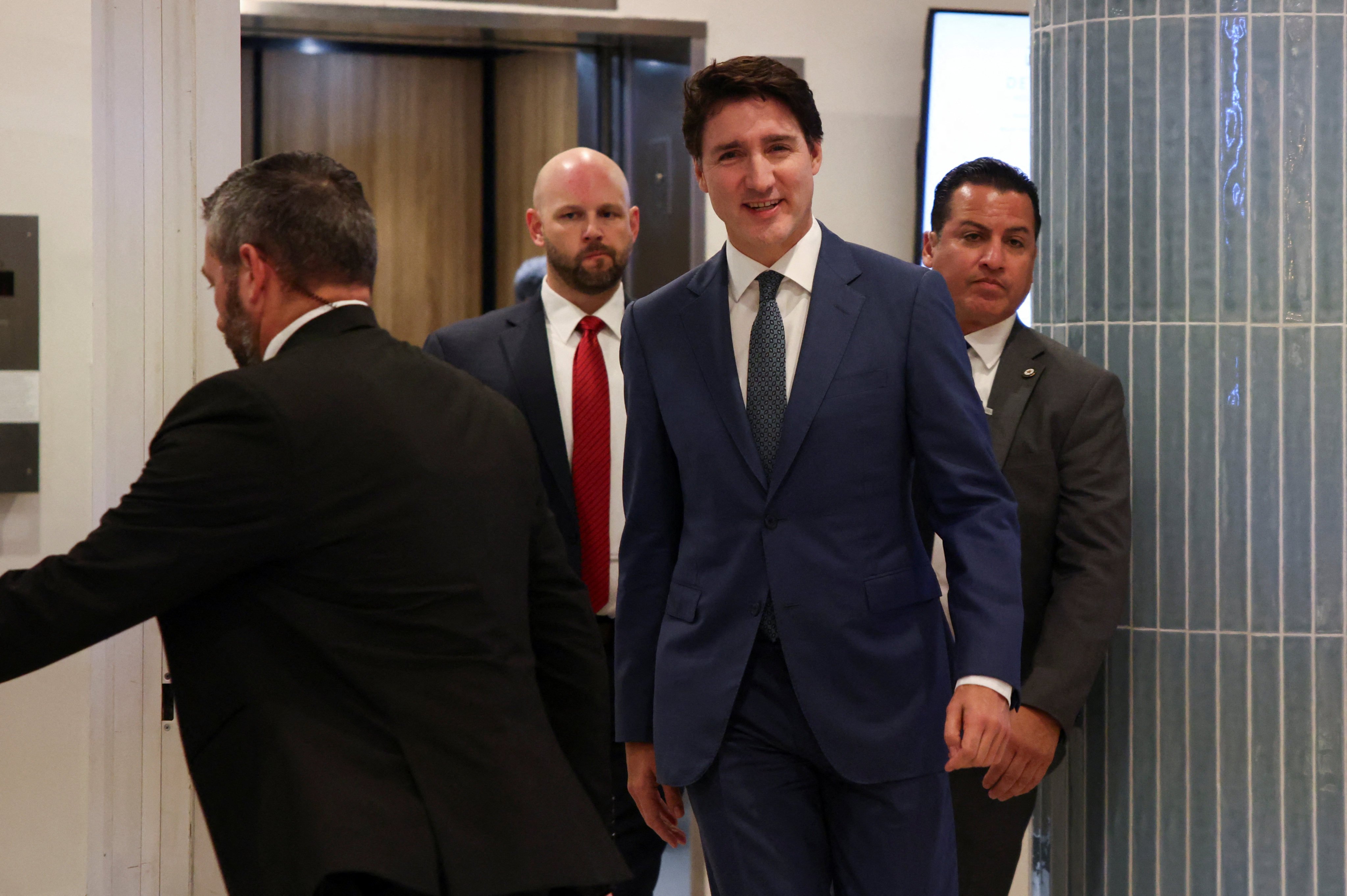 Canada’s Prime Minister Justin Trudeau leaves a hotel in West Palm Beach, Florida on Friday to meet US President-elect Donald Trump. Photo: Reuters