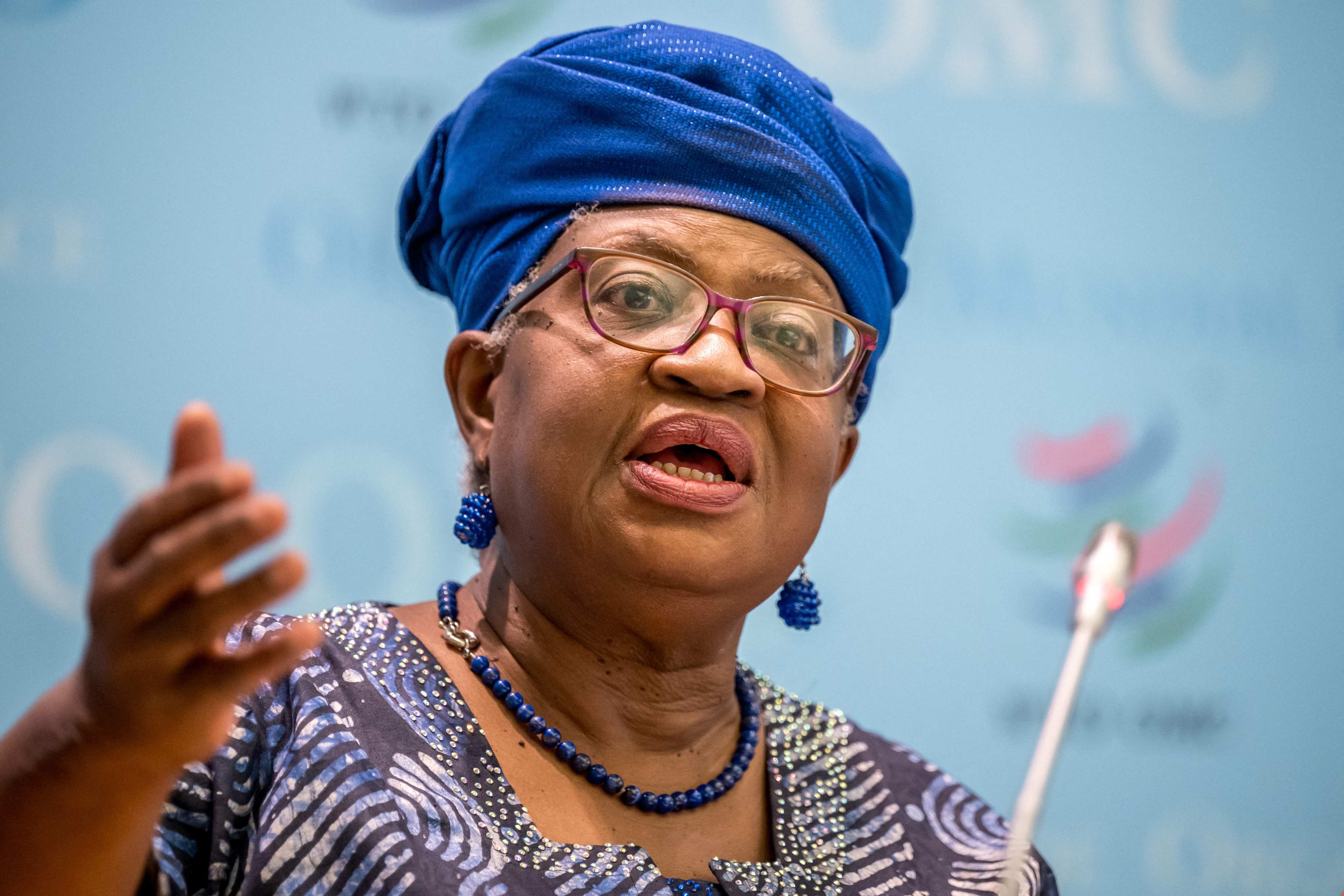 Ngozi Okonjo-Iweala, the World Trade Organization’s director general, speaks at a press conference in Geneva, Switzerland, on November 29, 2024. Photo: AFP