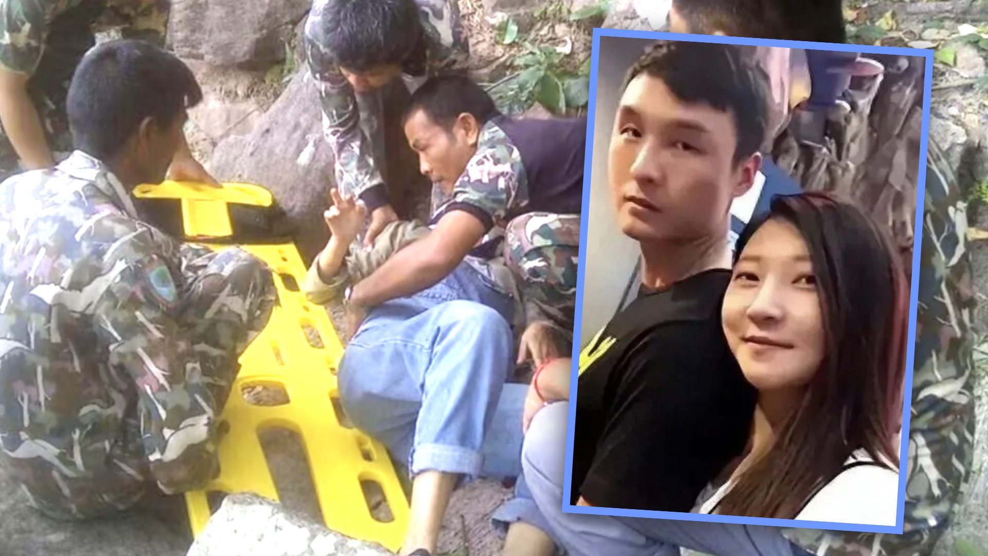 A Chinese woman, pushed off a cliff in Thailand by her husband, says he is demanding US$4 million for their divorce. Photo: SCMP composite/The Paper