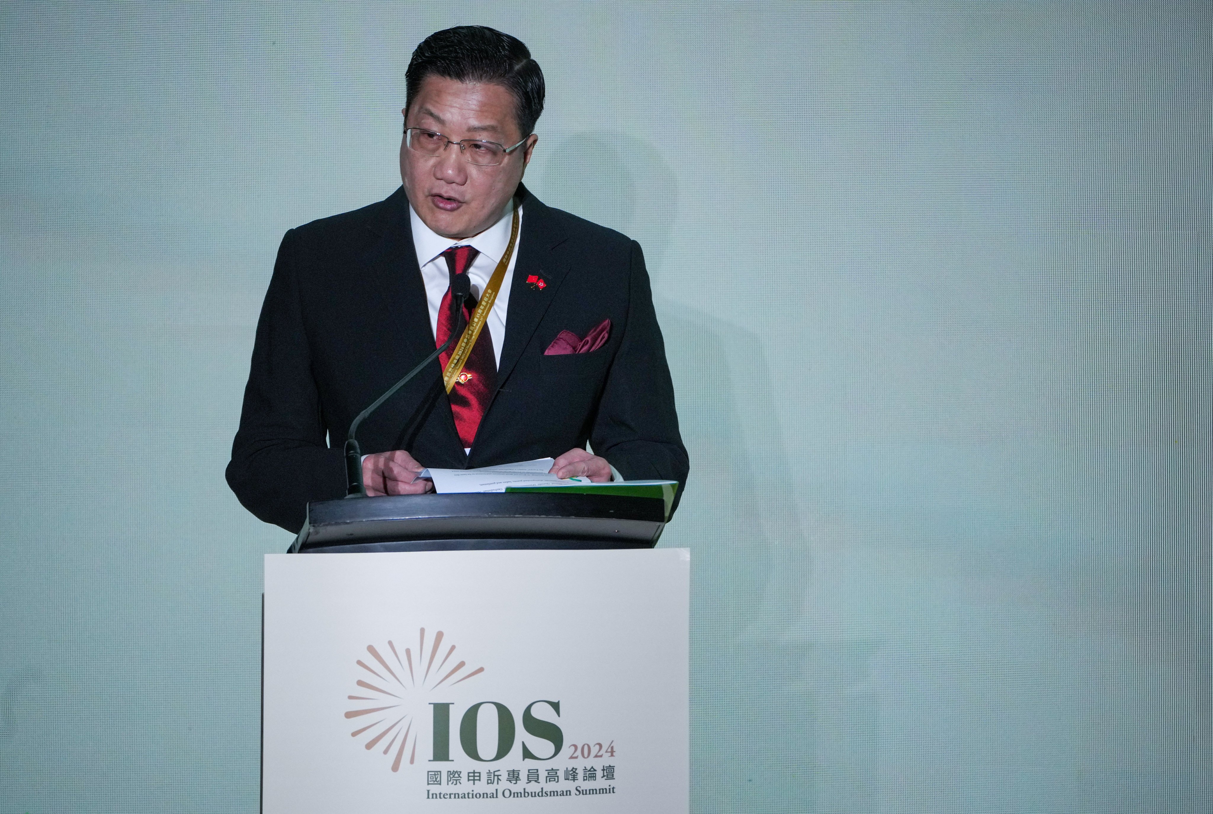 Ombudsman Jack Chan addresses a global summit in Hong Kong. Photo: May Tse