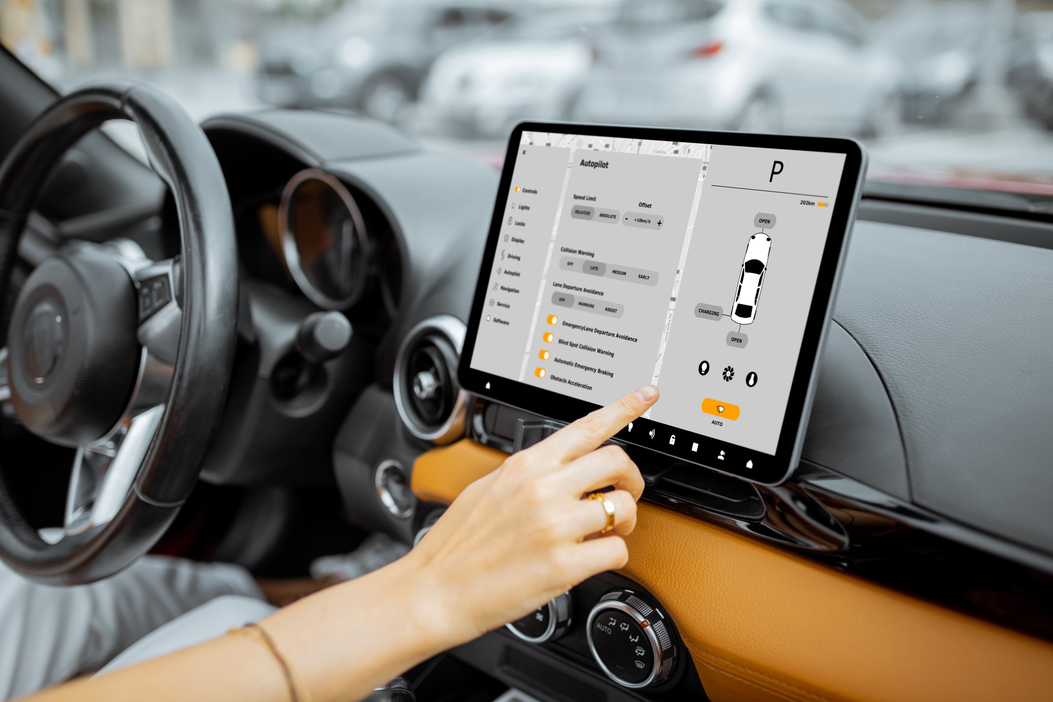 A legal change could allow content unrelated to driving, such as videos, to be shown on the visual display unit in front of the driver’s seat. Photo: Shutterstock